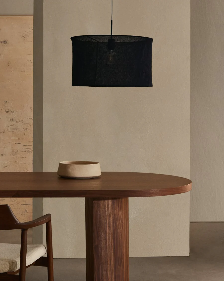 Abażur lampy wiszącej MARIELA czarny lniany - Image 13