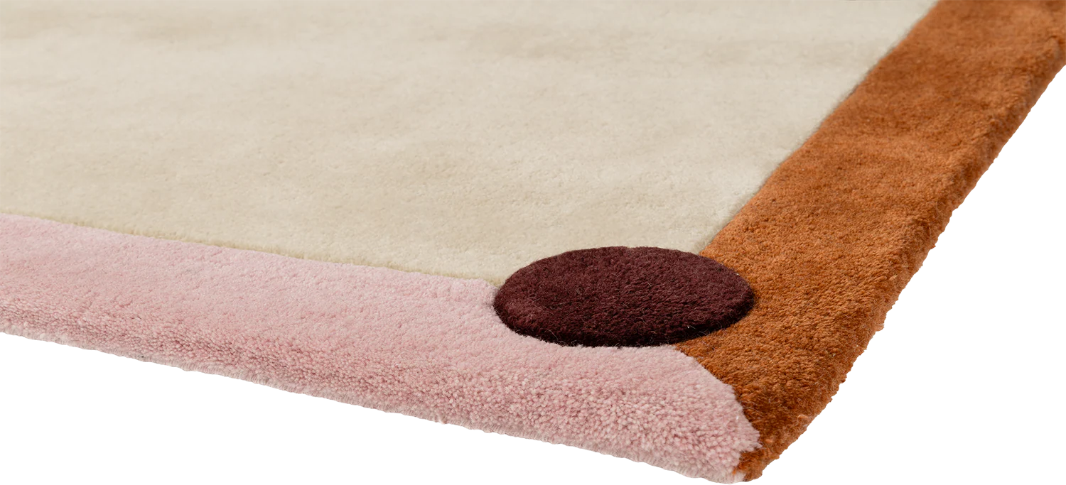 Dywan BERLIN beżowy z pomarańczowym i granatowym - Image 4