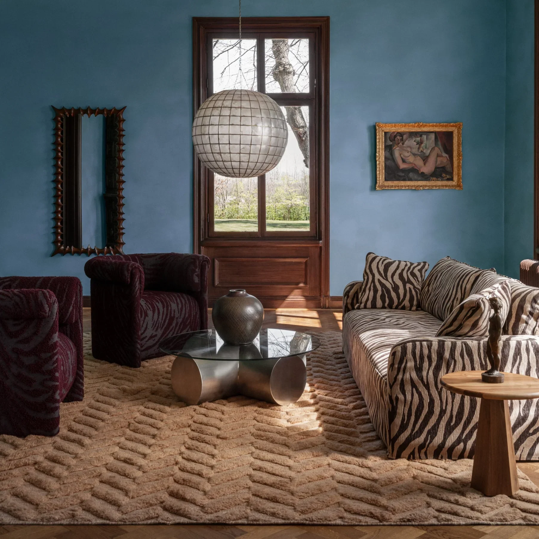 Fotel DECADENT burgundowy boucle - Image 2