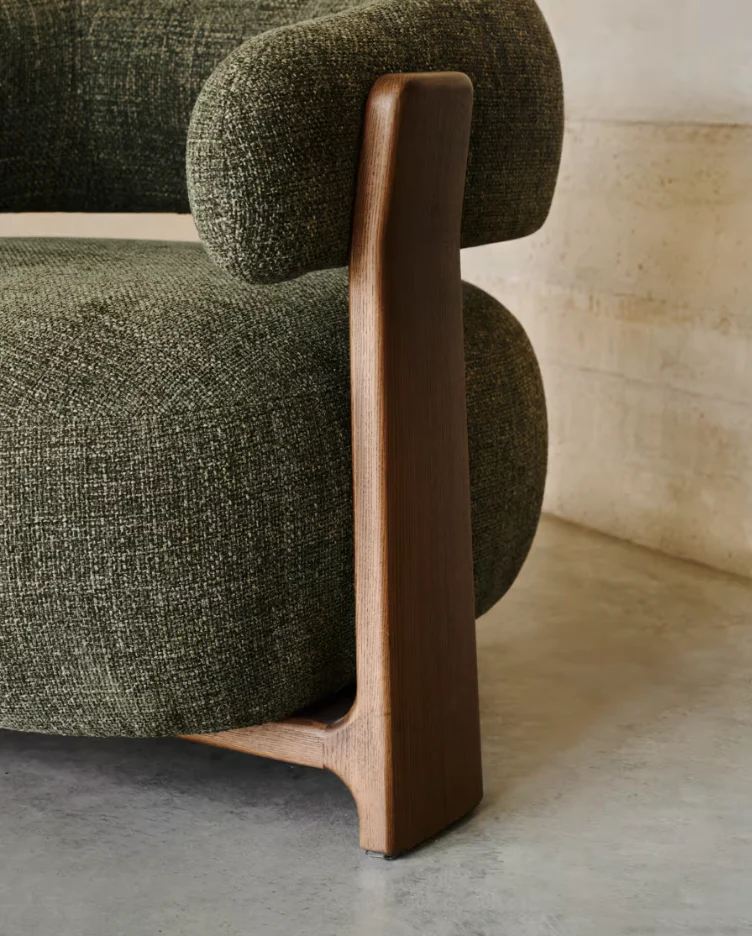 Fotel GRANITE zielony z ciemną jesionową podstawą - Image 16