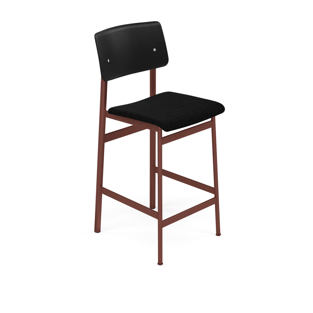 Krzesło barowe LOFT personalizowane z bordową podstawą - Image 4