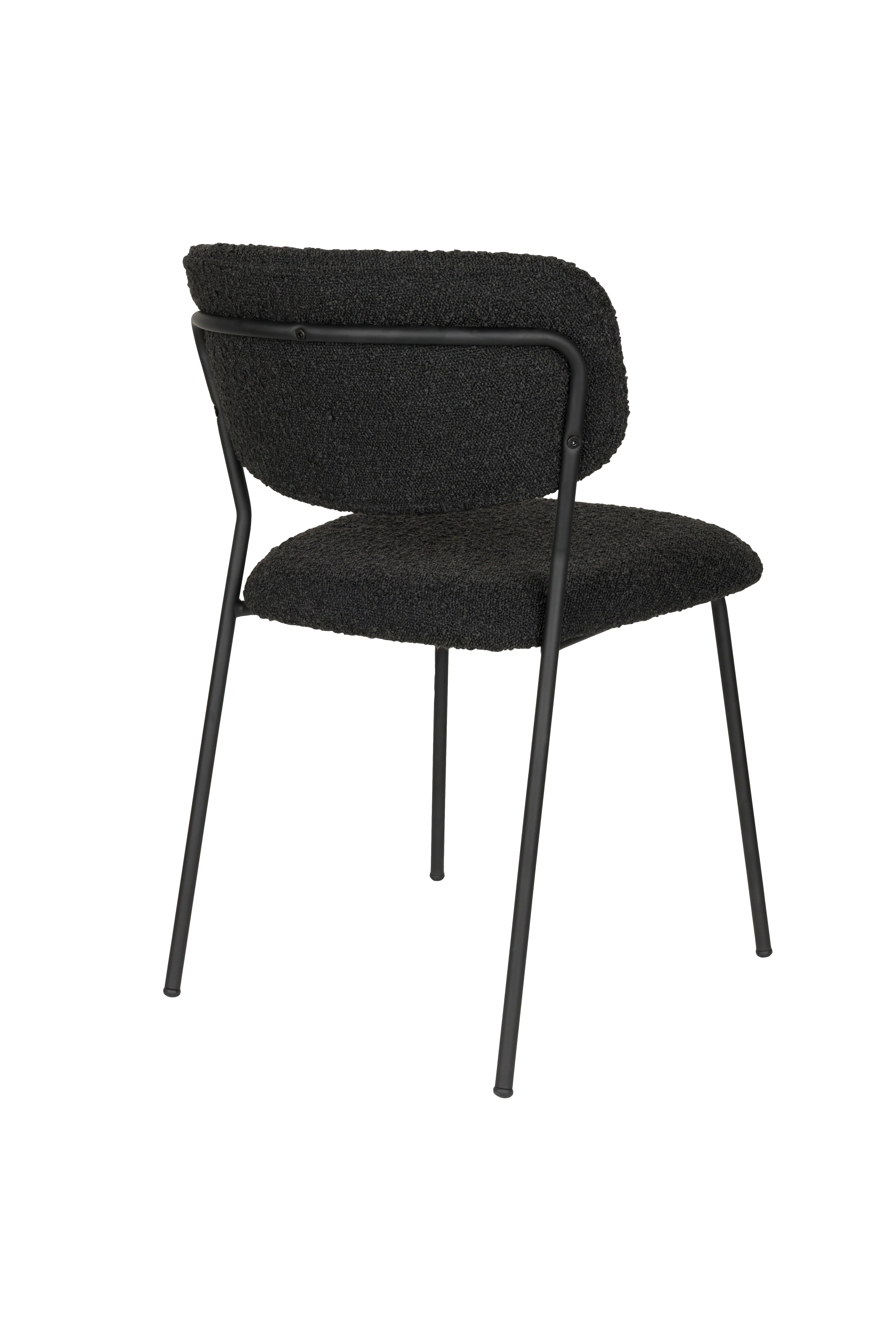 Krzesło JOLIEN czarny boucle z czarną podstawą - Image 4