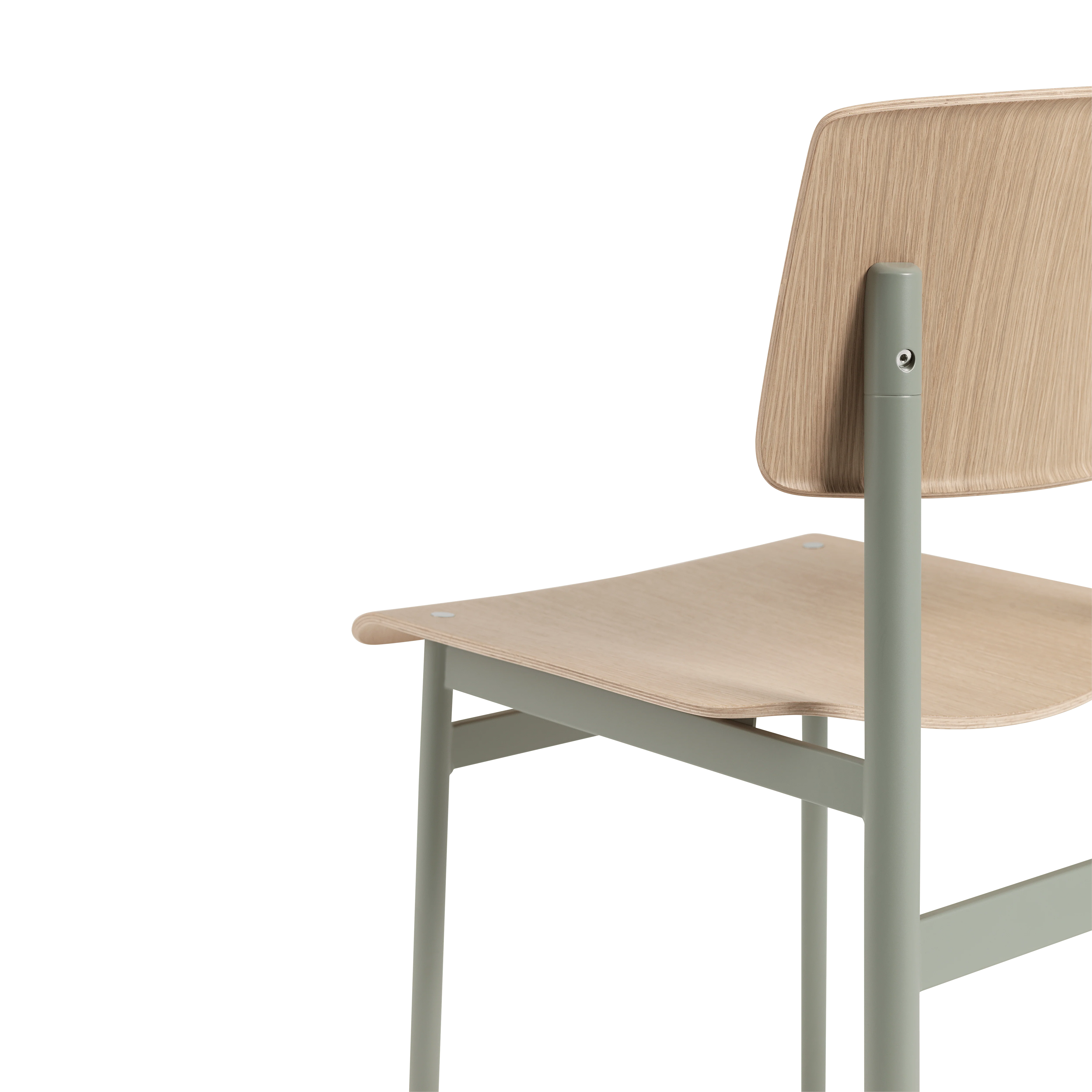 Krzesło LOFT fornir dębowy z brudno-zieloną podstawą - Image 3
