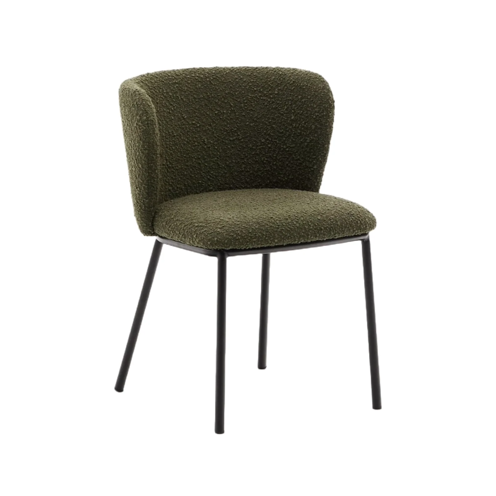 Krzesło w tkaninie boucle CISELIA oliwkowy - Image 7