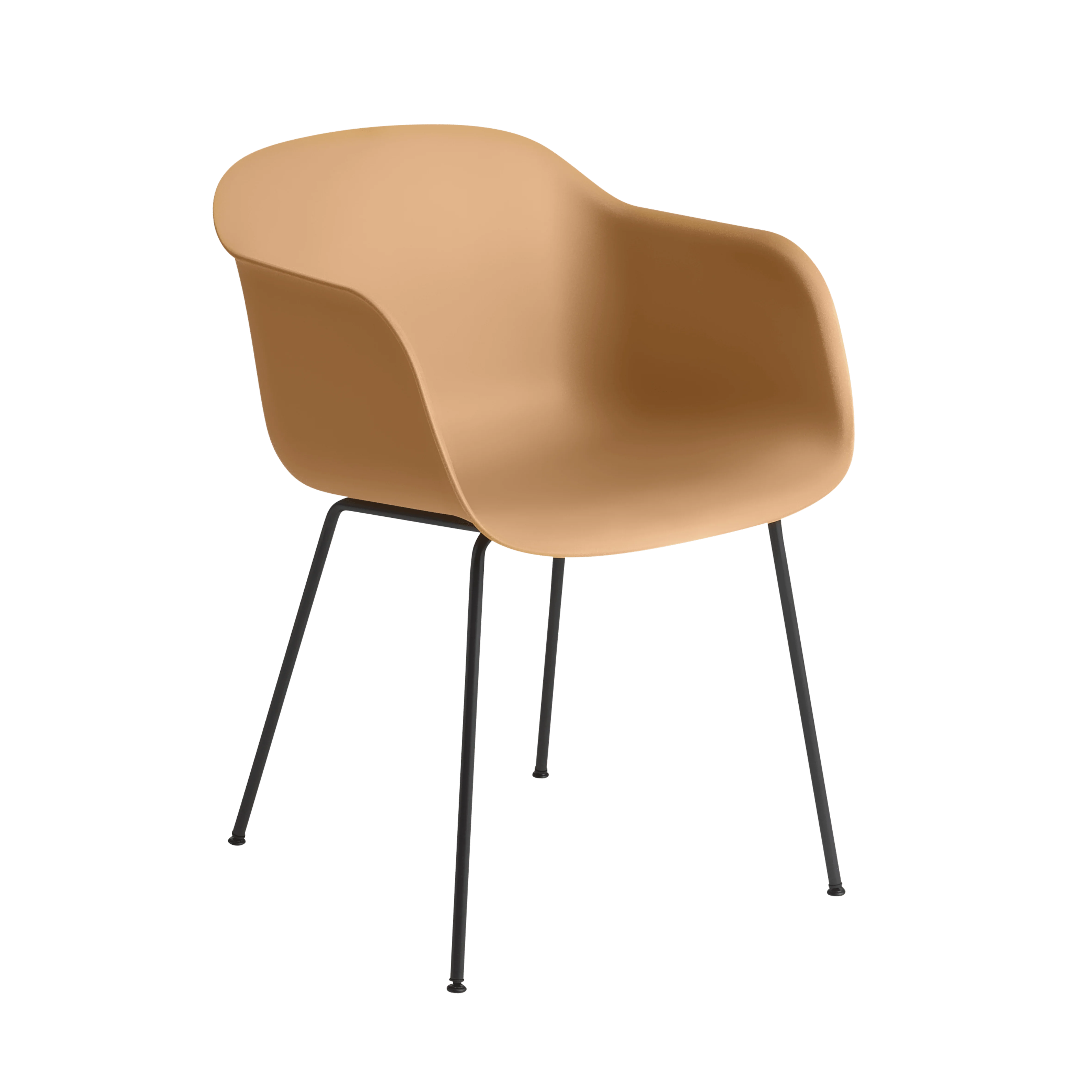 Krzesło z podłokietnikami FIBER ochre ze stalową podstawą