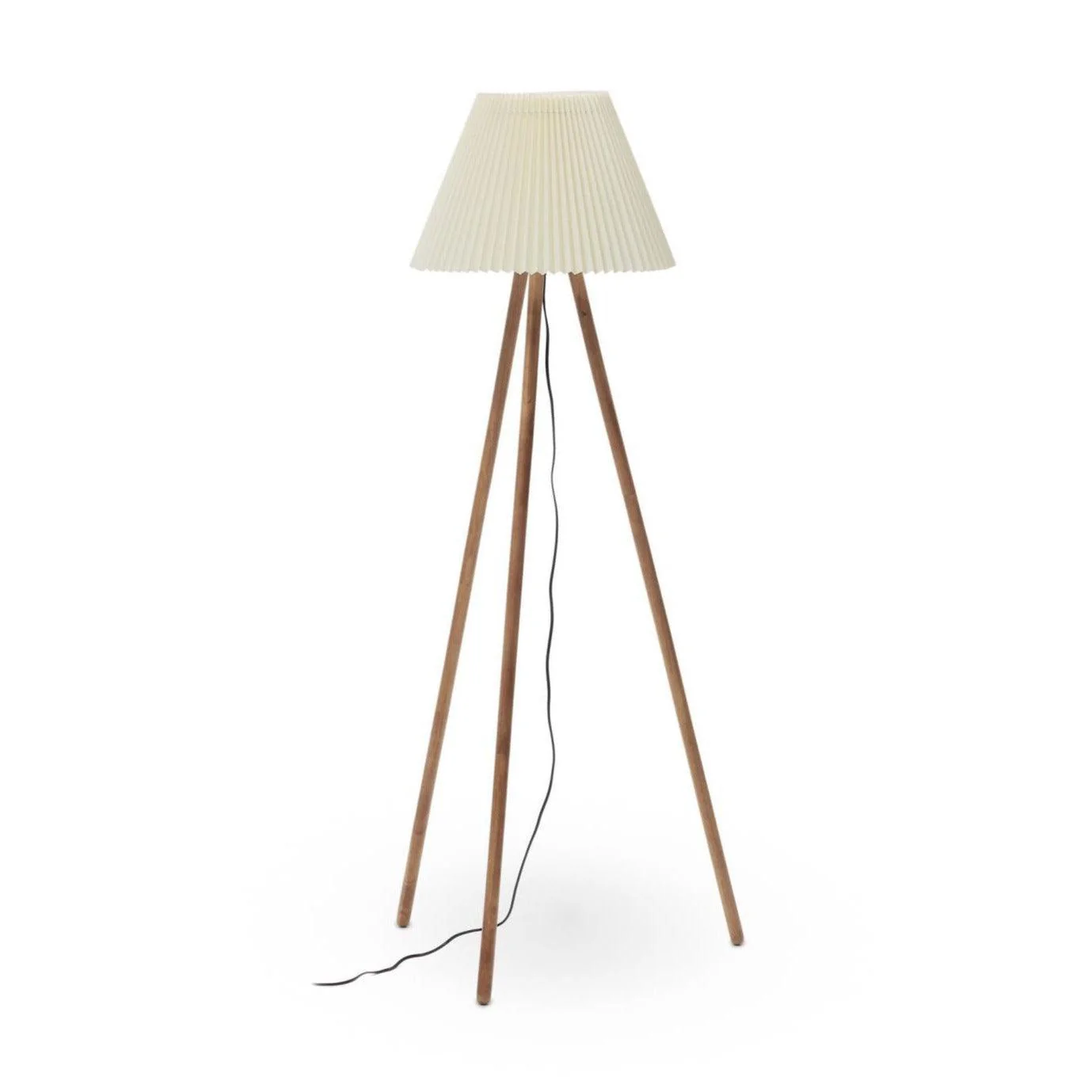 Lampa podłogowa trójnóg BENICARLO drewno kauczukowe - Image 7