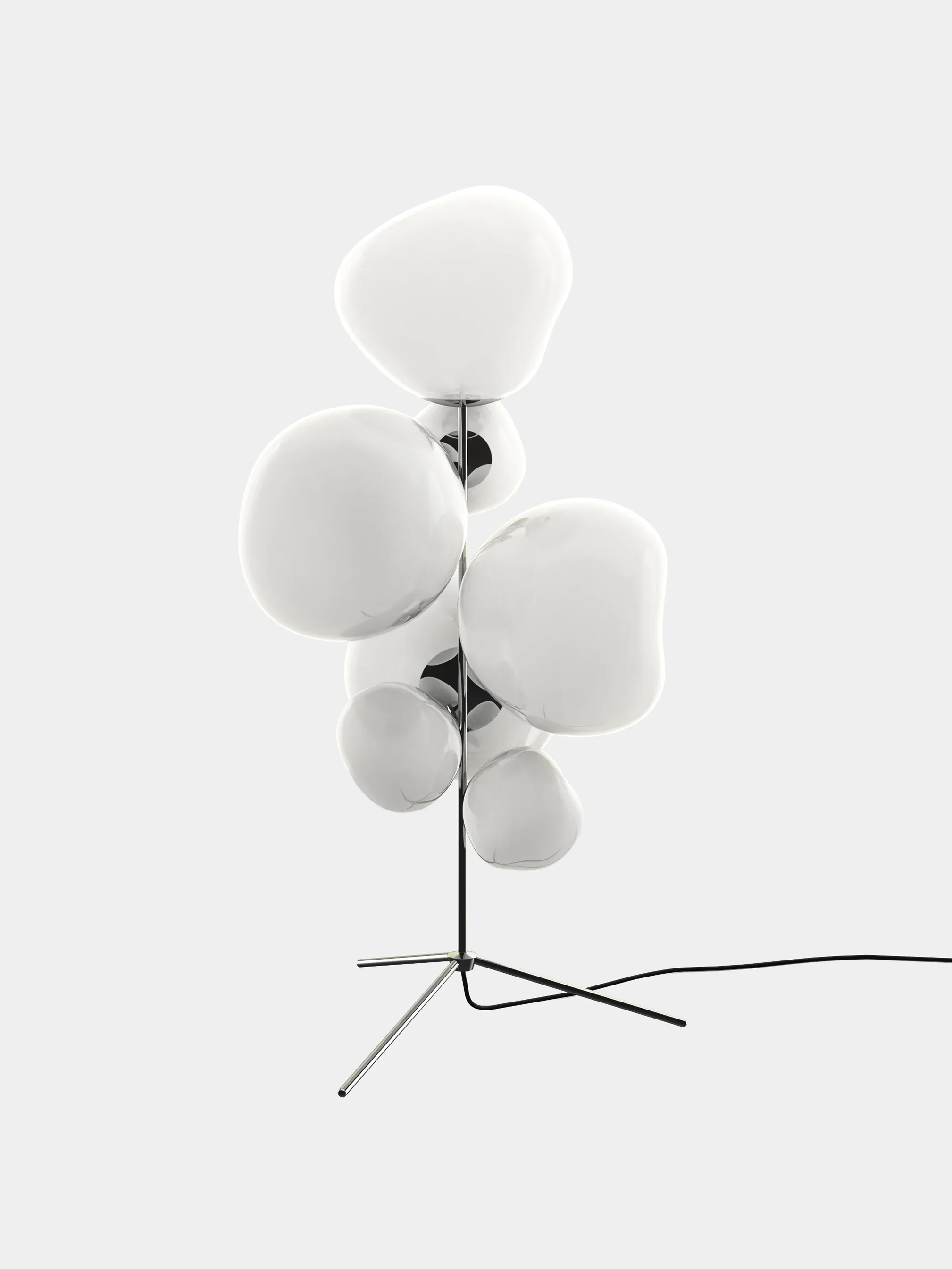 Lampa podłogowa MELT opalowy ze srebrnym wykończeniem - Image 4
