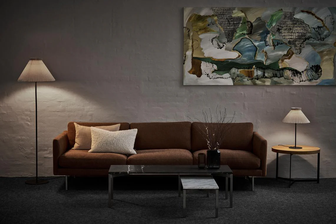 Lampa podłogowa MODEL 334 maślany beżowy z czarną podstawą - Image 6