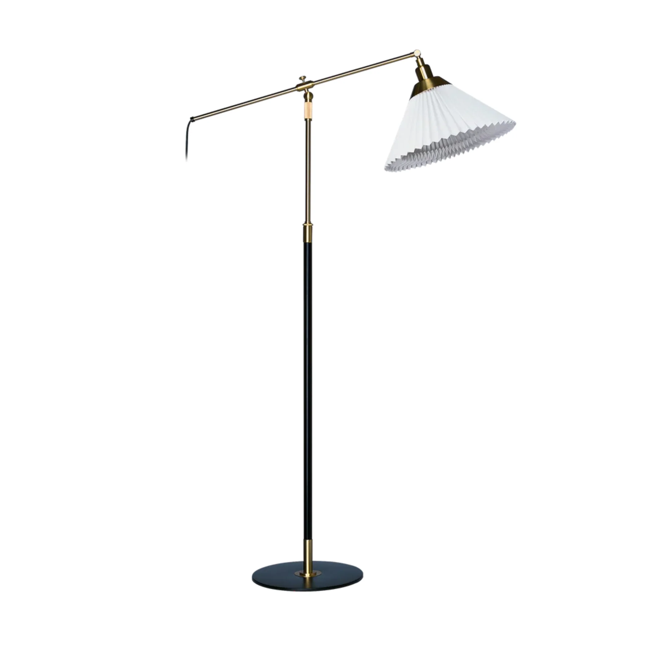 Lampa podłogowa MODEL 349 biały z czarno-złotą podstawą
