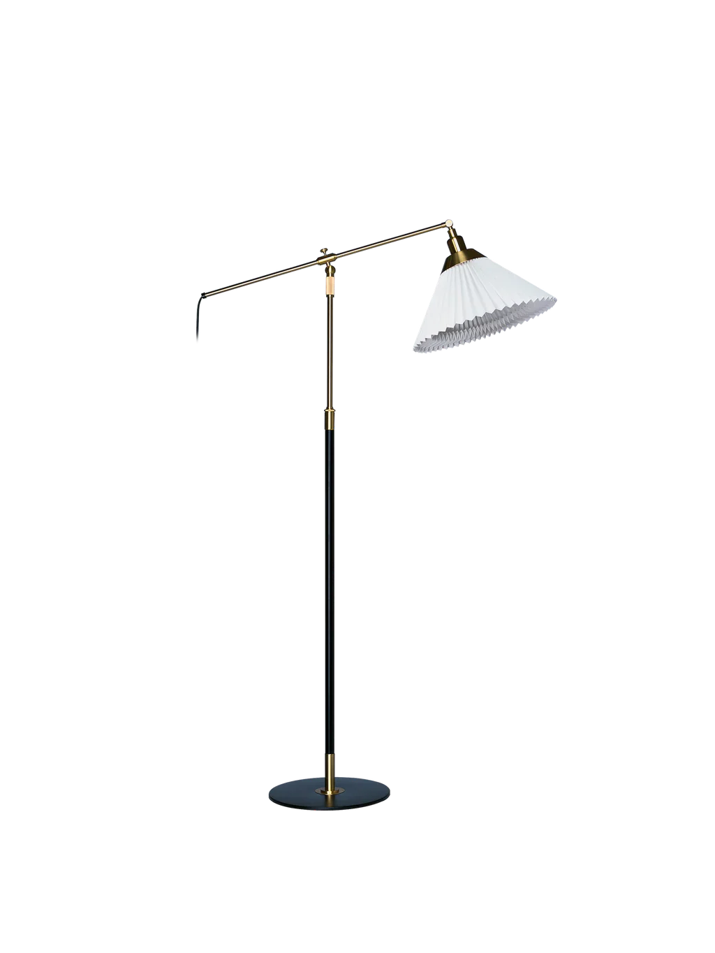 Lampa podłogowa MODEL 349 biały z czarno-złotą podstawą - Image 3