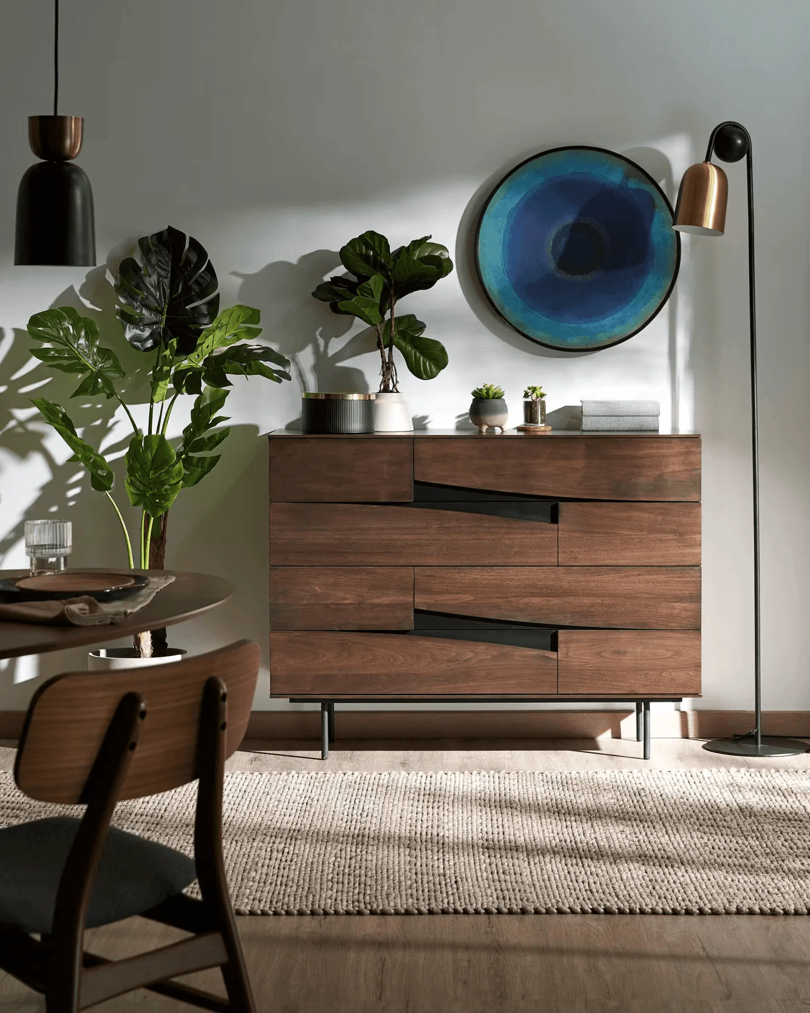 Lampa podłogowa NATSUMI czarny z mosiężnym wykończeniem - Image 6