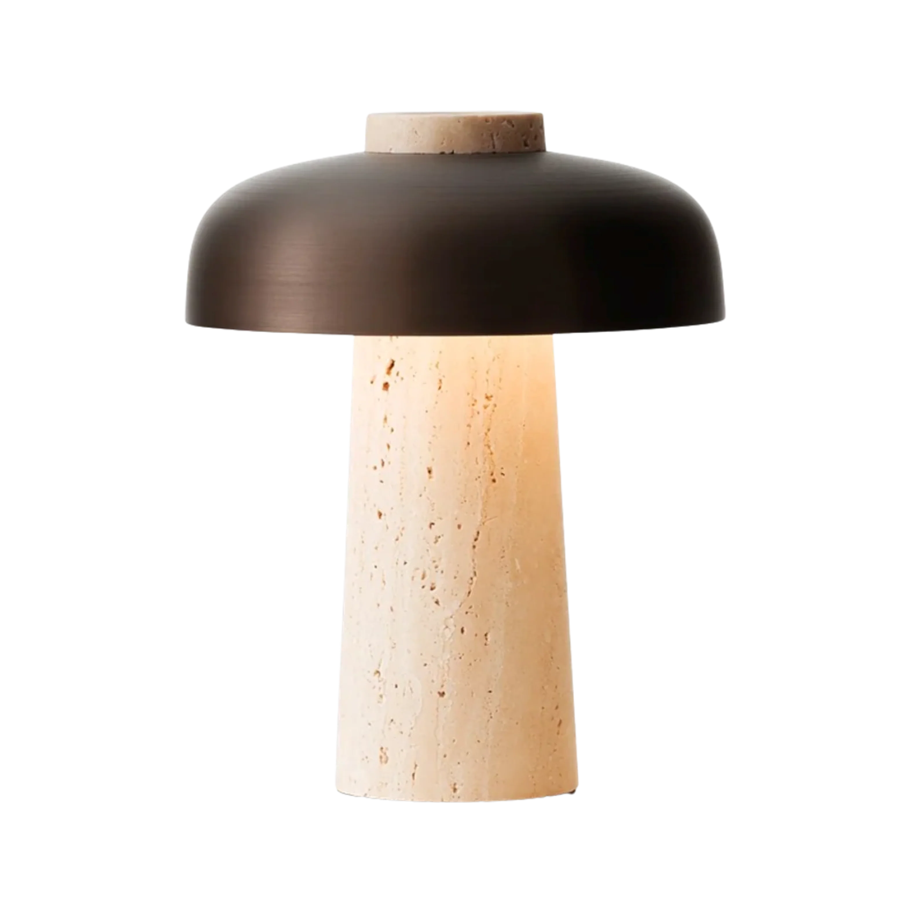 Lampa przenośna REVERSE brązowy klosz z kamienną podstawą