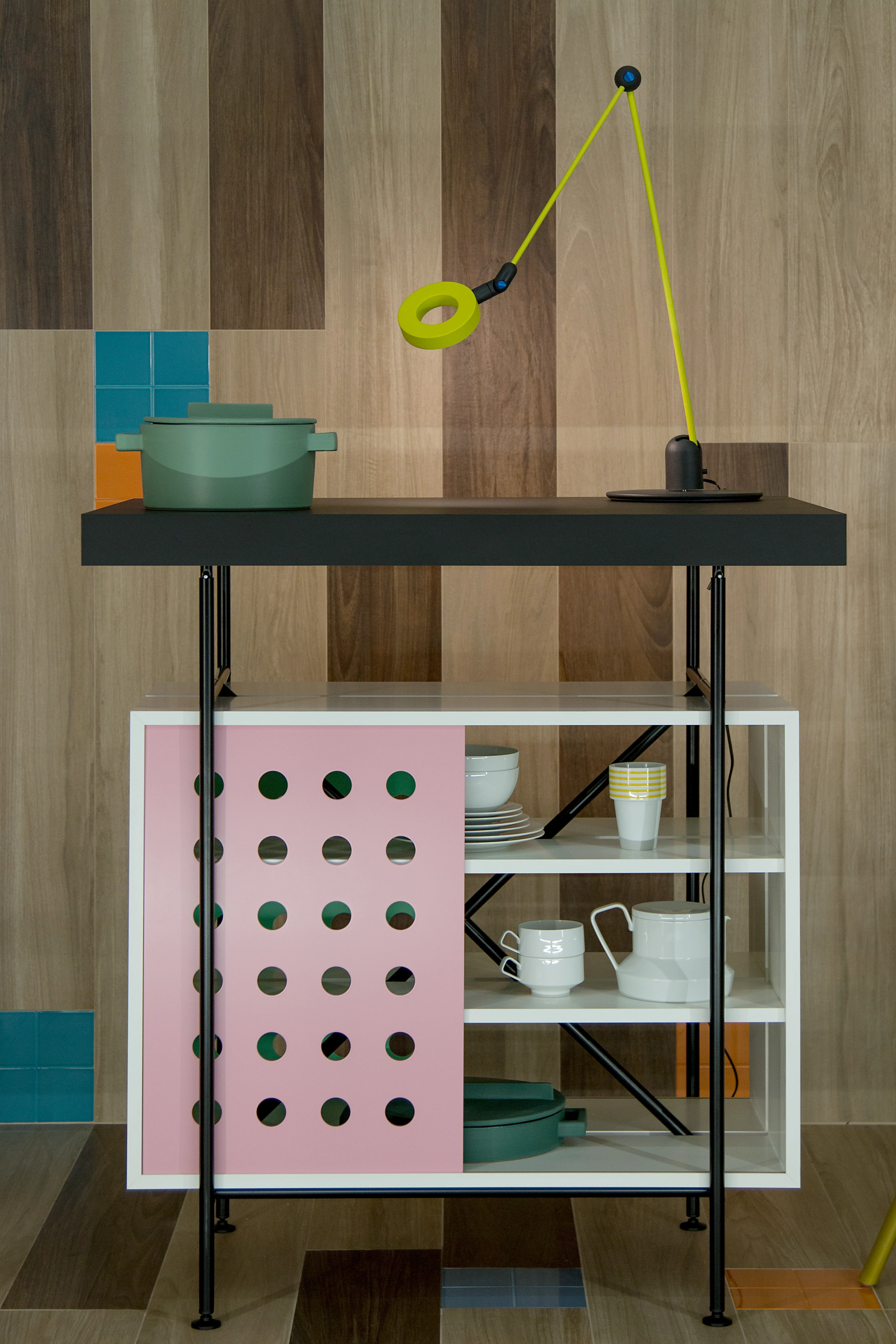 Lampa biurkowa L'AMICA zielony z czarnym i niebieskim - Image 5