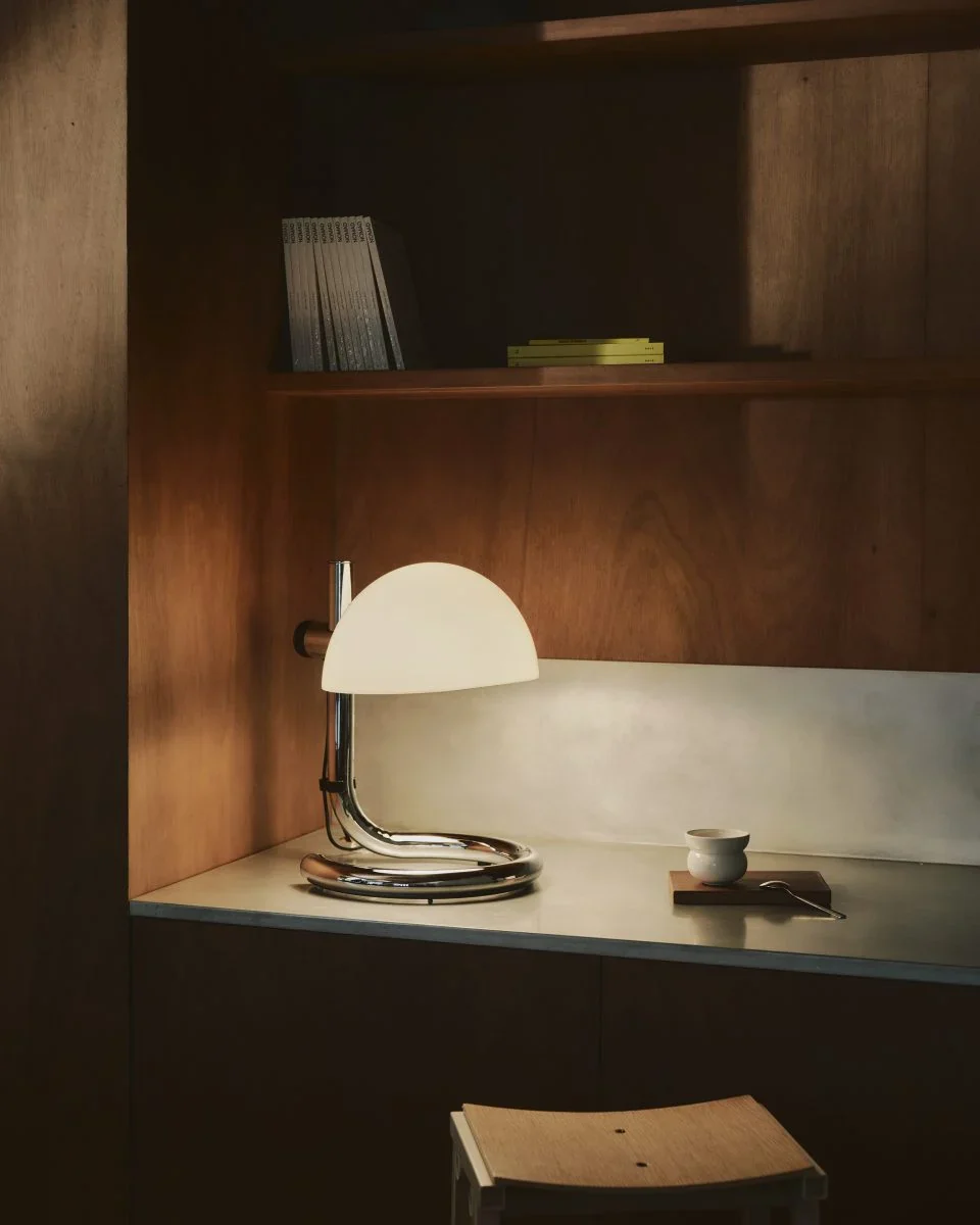 Lampa stołowa LAURO biały klosz ze stalową podstawą - Image 2
