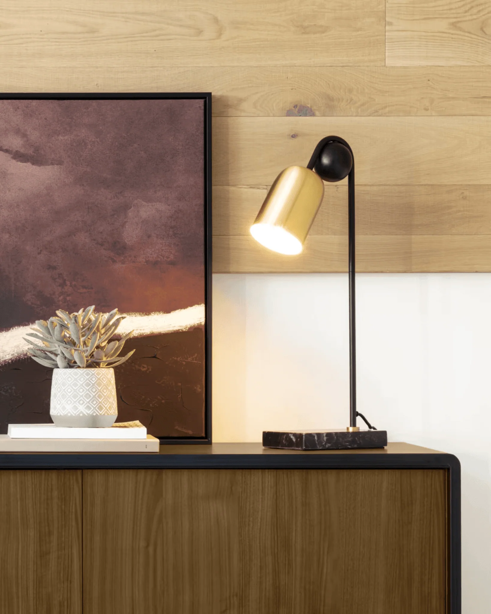 Lampa stołowa NATSUMI czarny z mosiężnym wykończeniem - Image 5