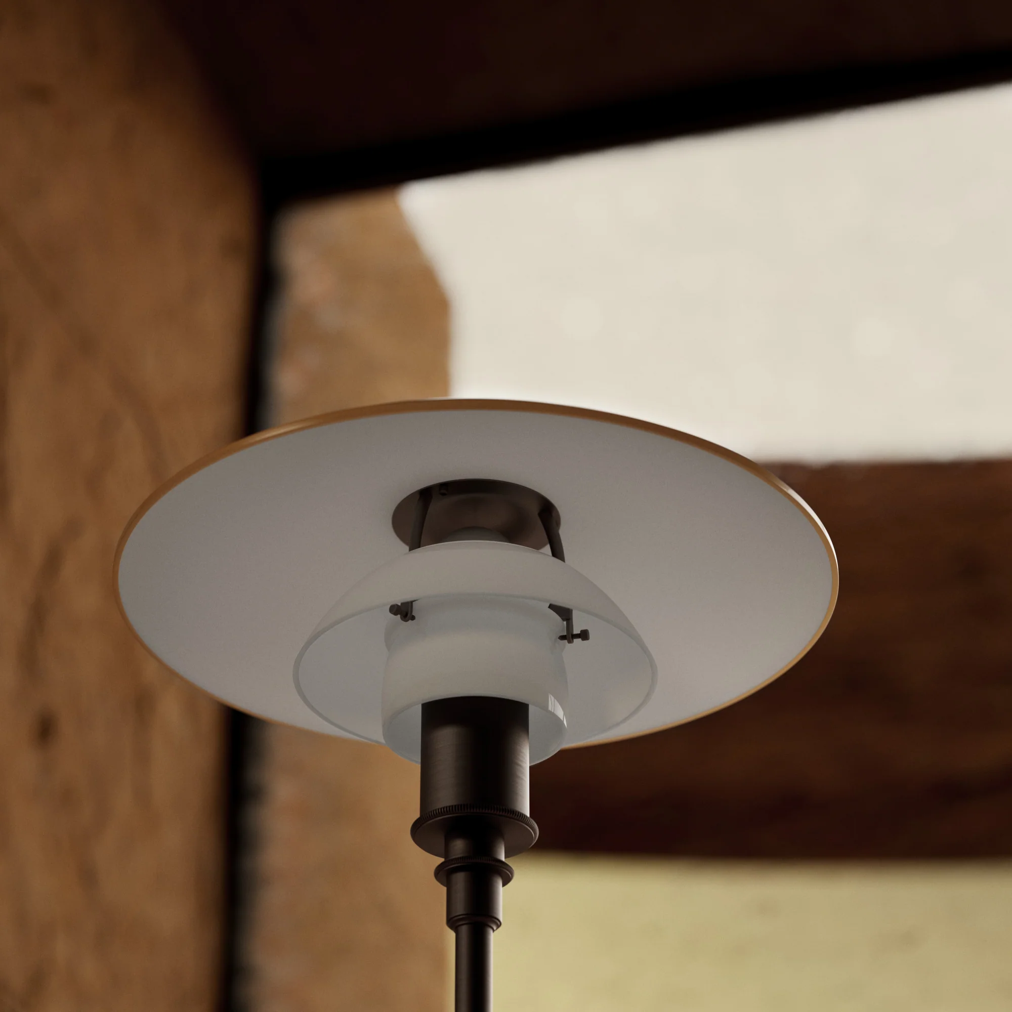Lampa stołowa PH 3/2 - edycja stulecia biały z pomarańczowym z brązową podstawą - Image 14