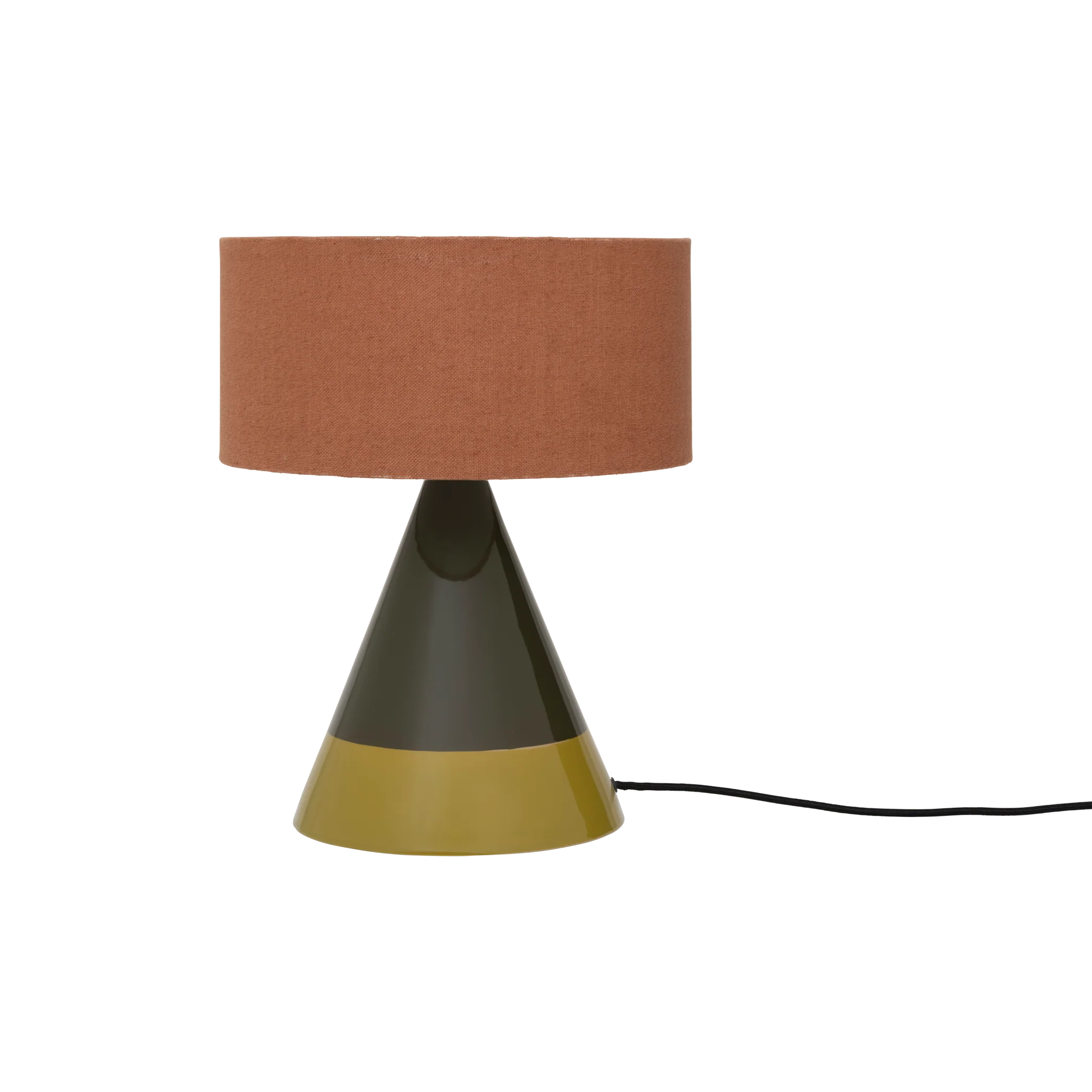 Lampa stołowa RAIKAS koralowy lniany klosz z zieloną podstawą - Image 3