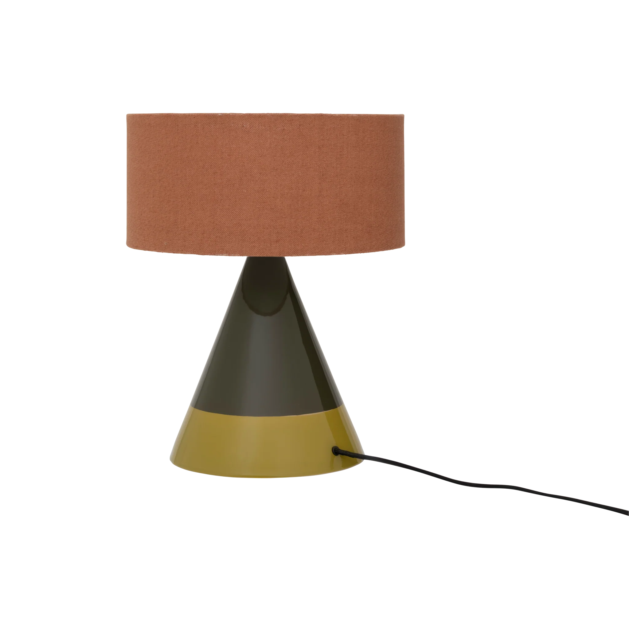 Lampa stołowa RAIKAS koralowy lniany klosz z zieloną podstawą - Image 4