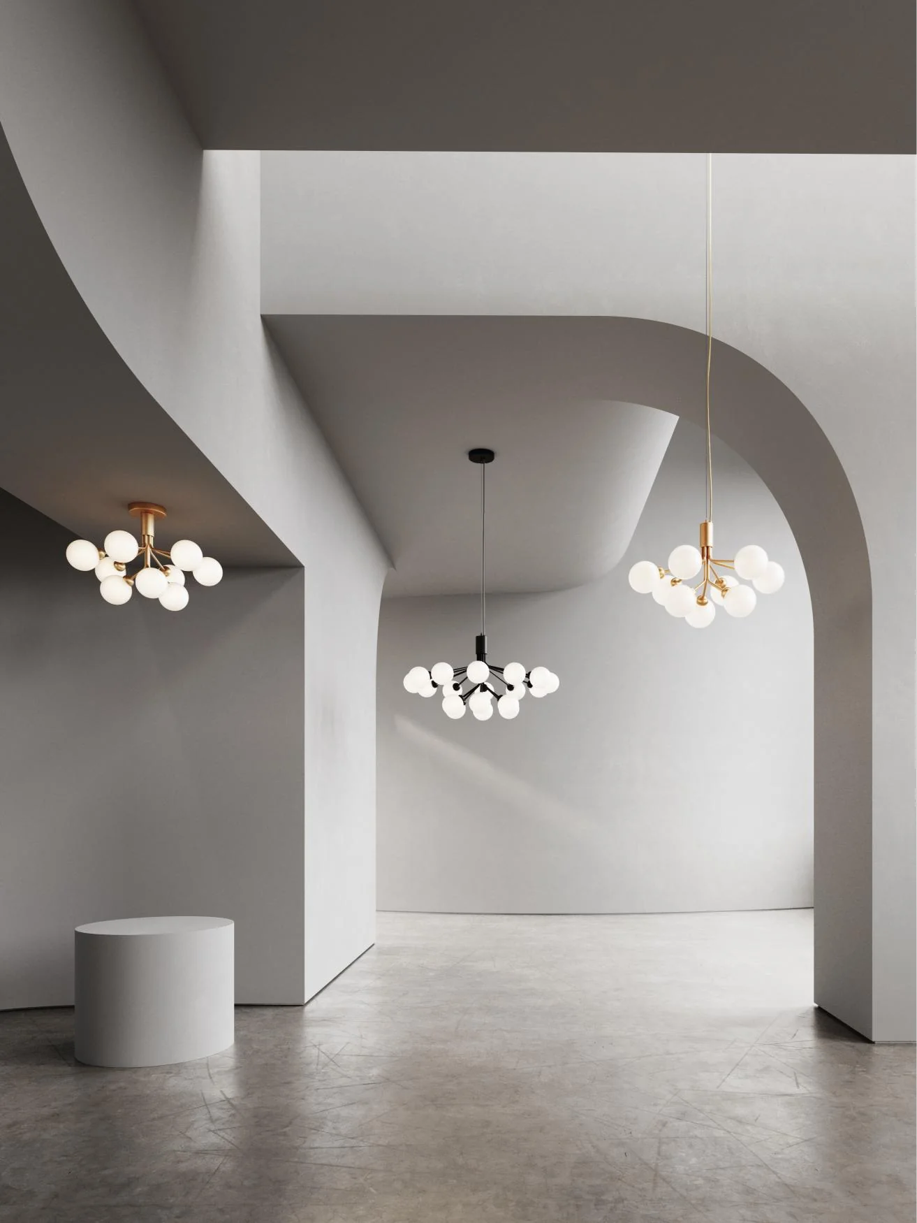 Lampa sufitowa APIALES 9 mosiężny z opalowym szkłem - Image 12