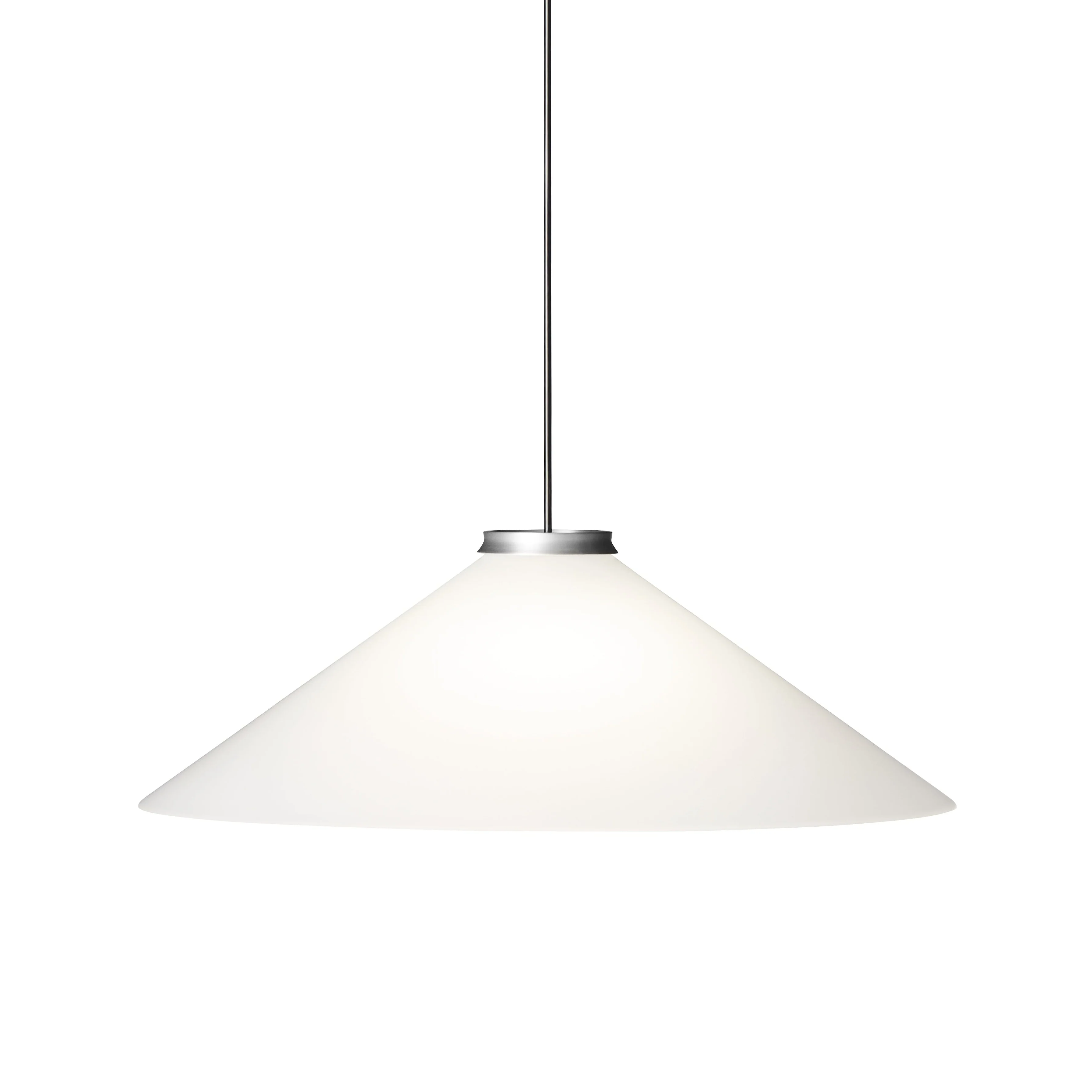 Lampa wisząca ALINE srebrny z białym kloszem