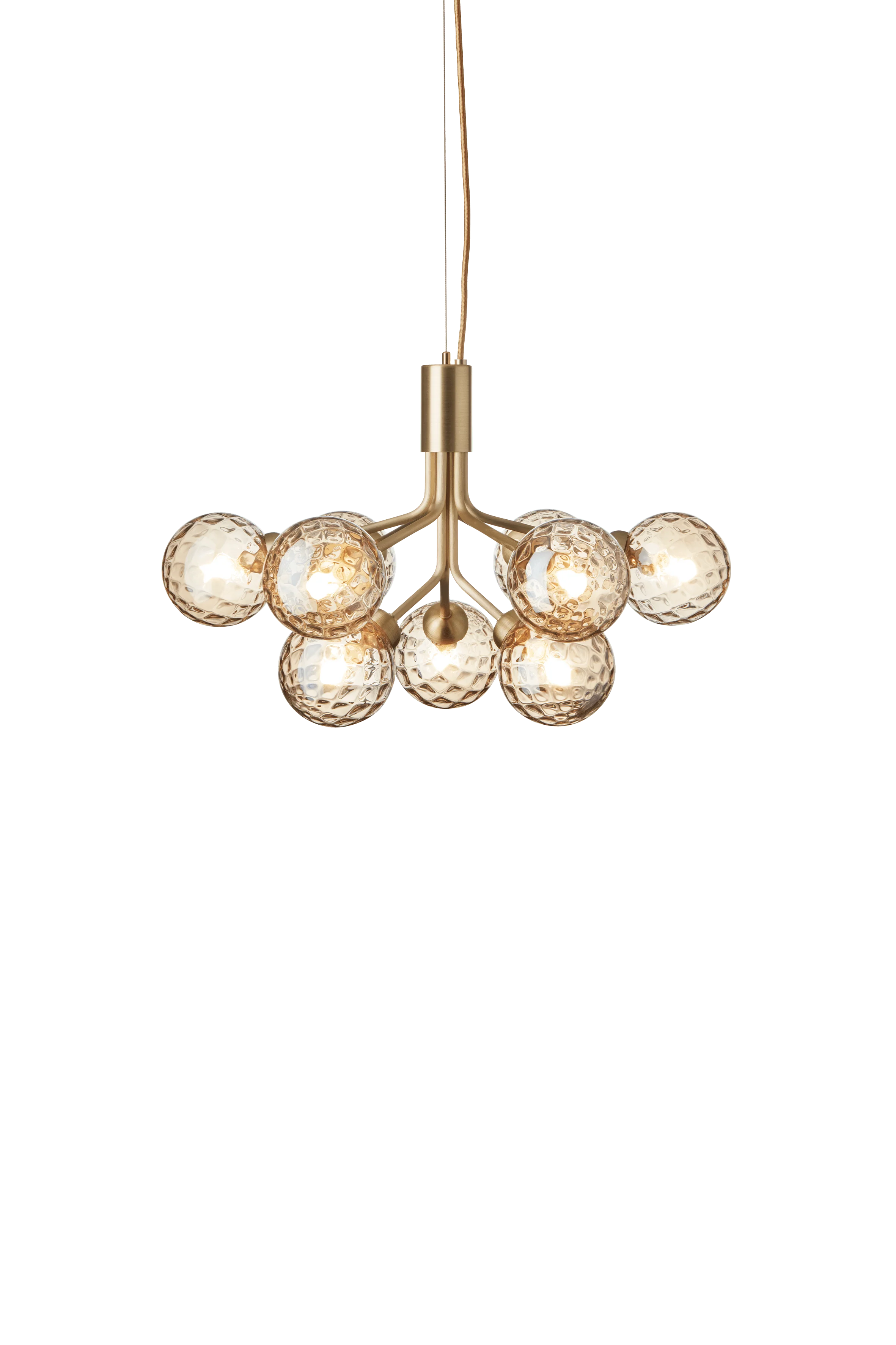 Lampa wisząca APIALES 9 mosiężny ze złotym szkłem - Image 4