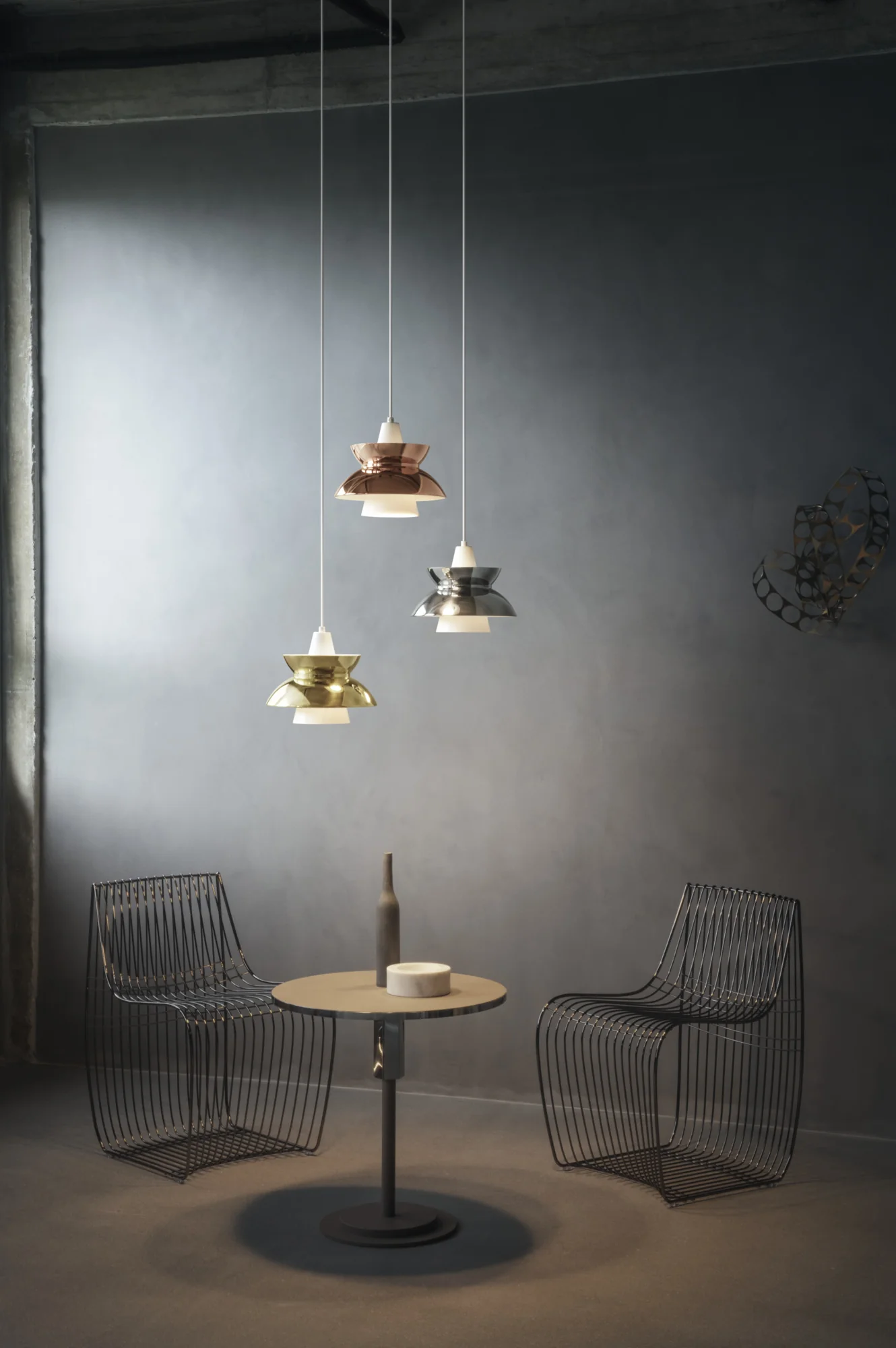 Lampa wisząca DOO-WOP biały z miedzianym wykończeniem - Image 5
