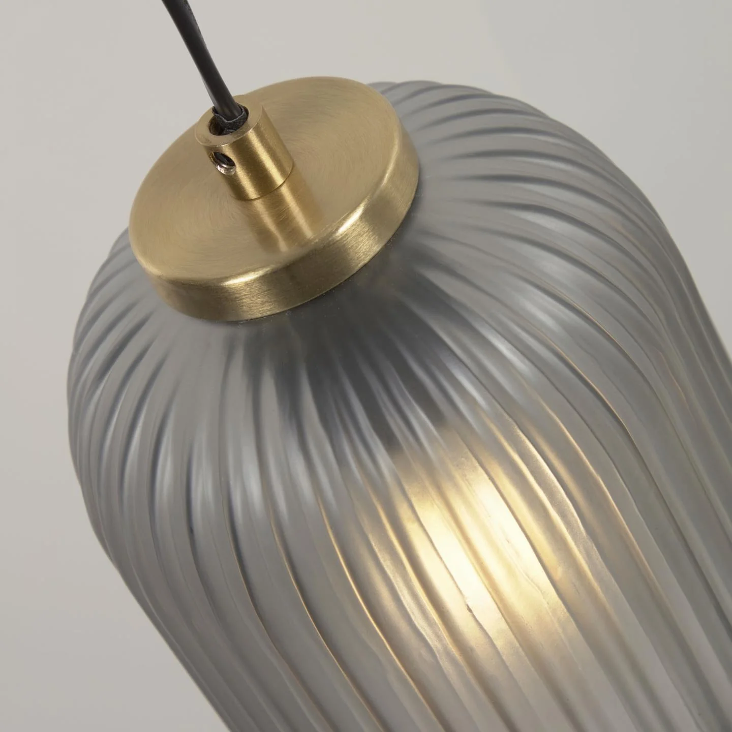 Lampa wisząca HESTIA mosiądz z szarym szkłem - Image 11