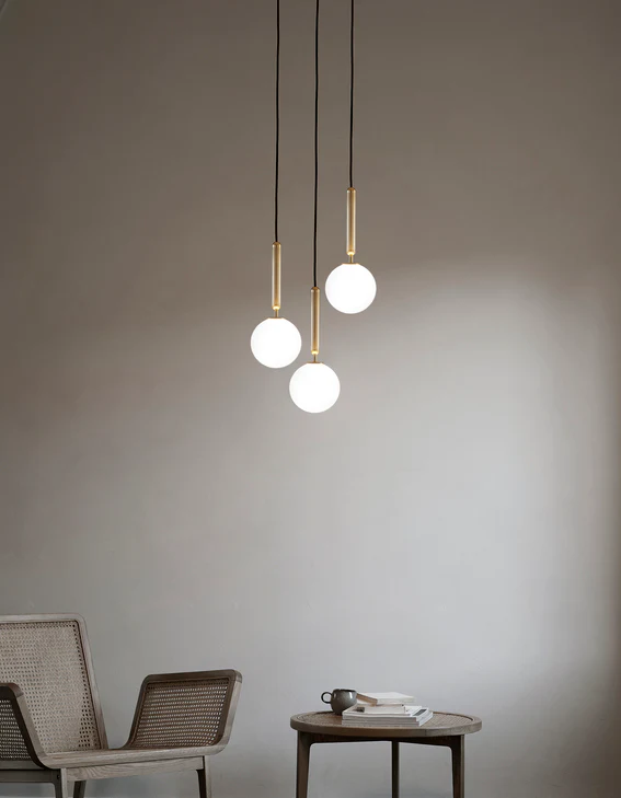 Lampa wisząca MIIRA 3 mosiężny z opalowym szkłem - Image 5