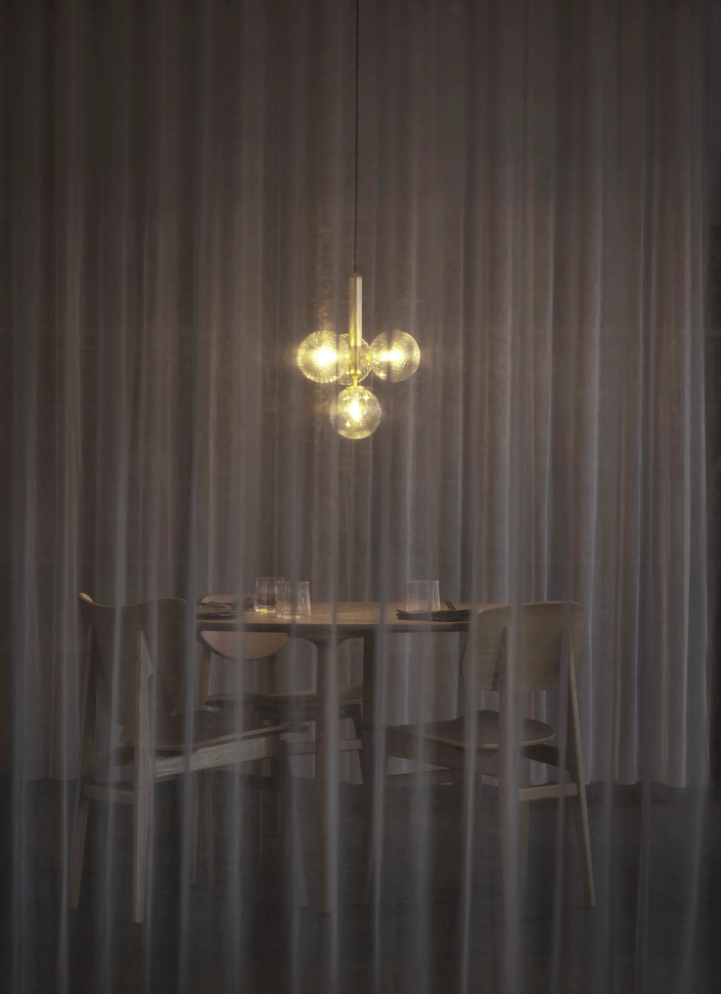 Lampa wisząca MIIRA 4 mosiężny z transparentnym szkłem - Image 5