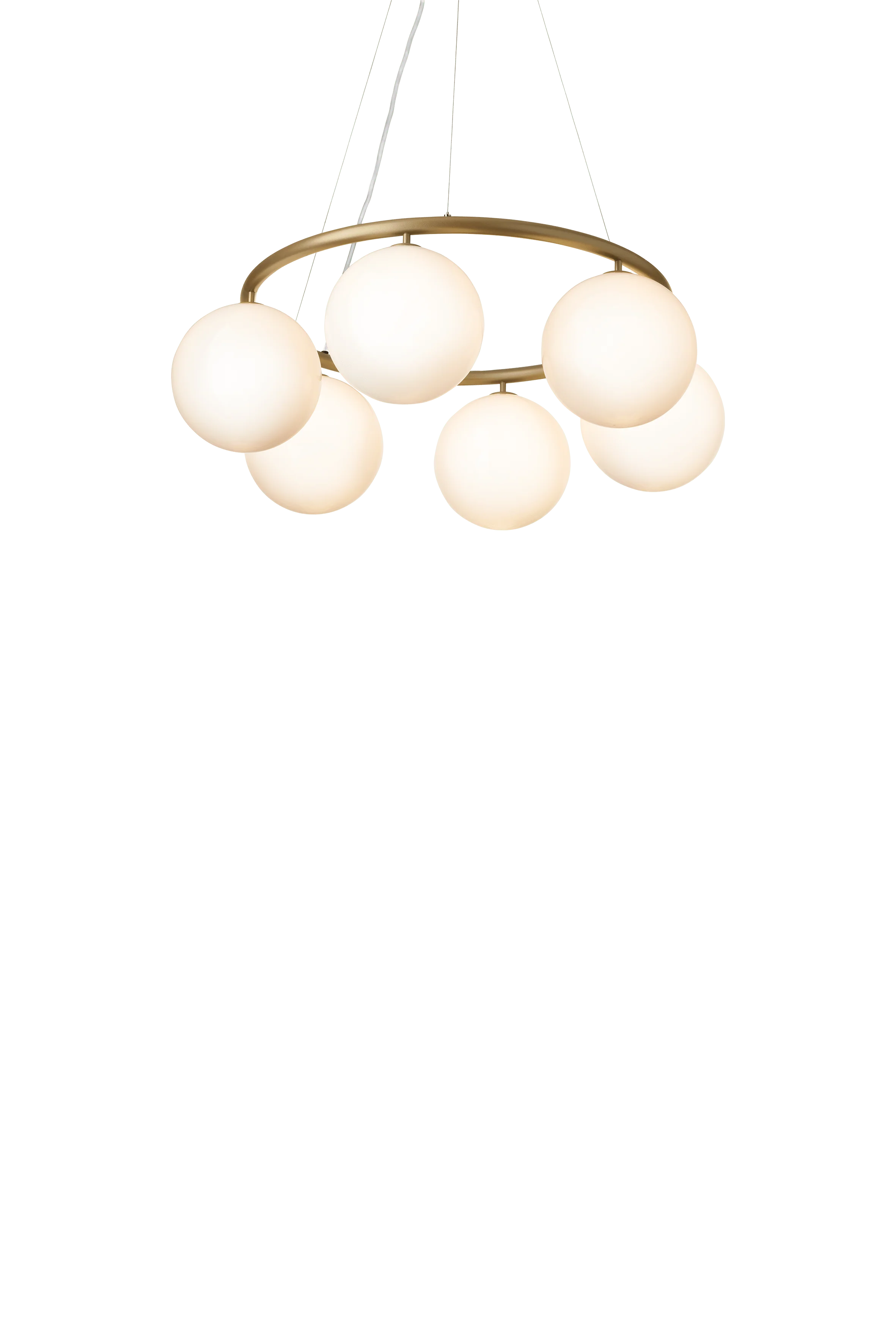 Lampa wisząca MIIRA 6 CIRCULAR mosiężny z opalowym szkłem - Image 3