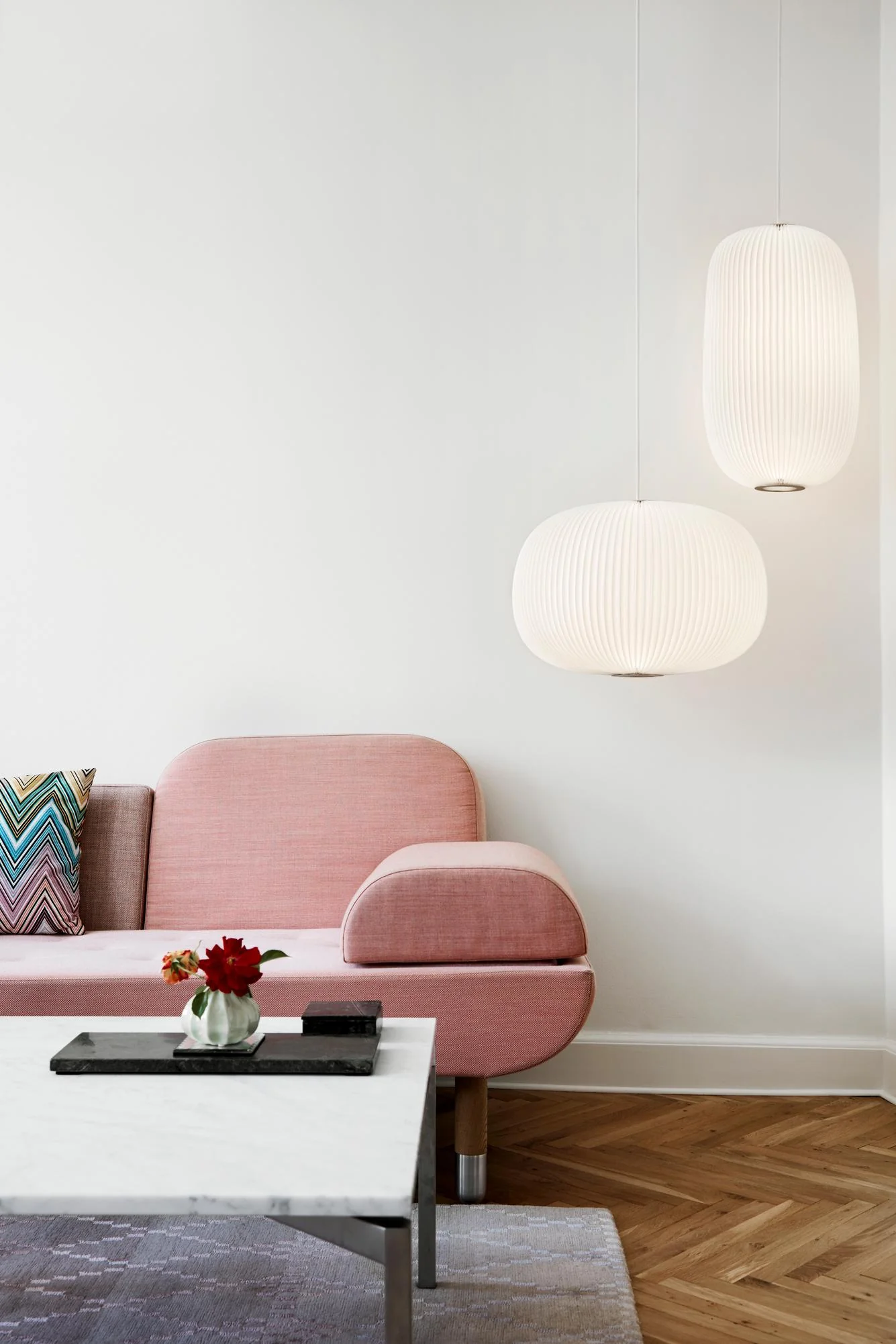 Lampa wisząca MODEL 132 LAMELLA 1 biały ze srebrnym wykończeniem - Image 6