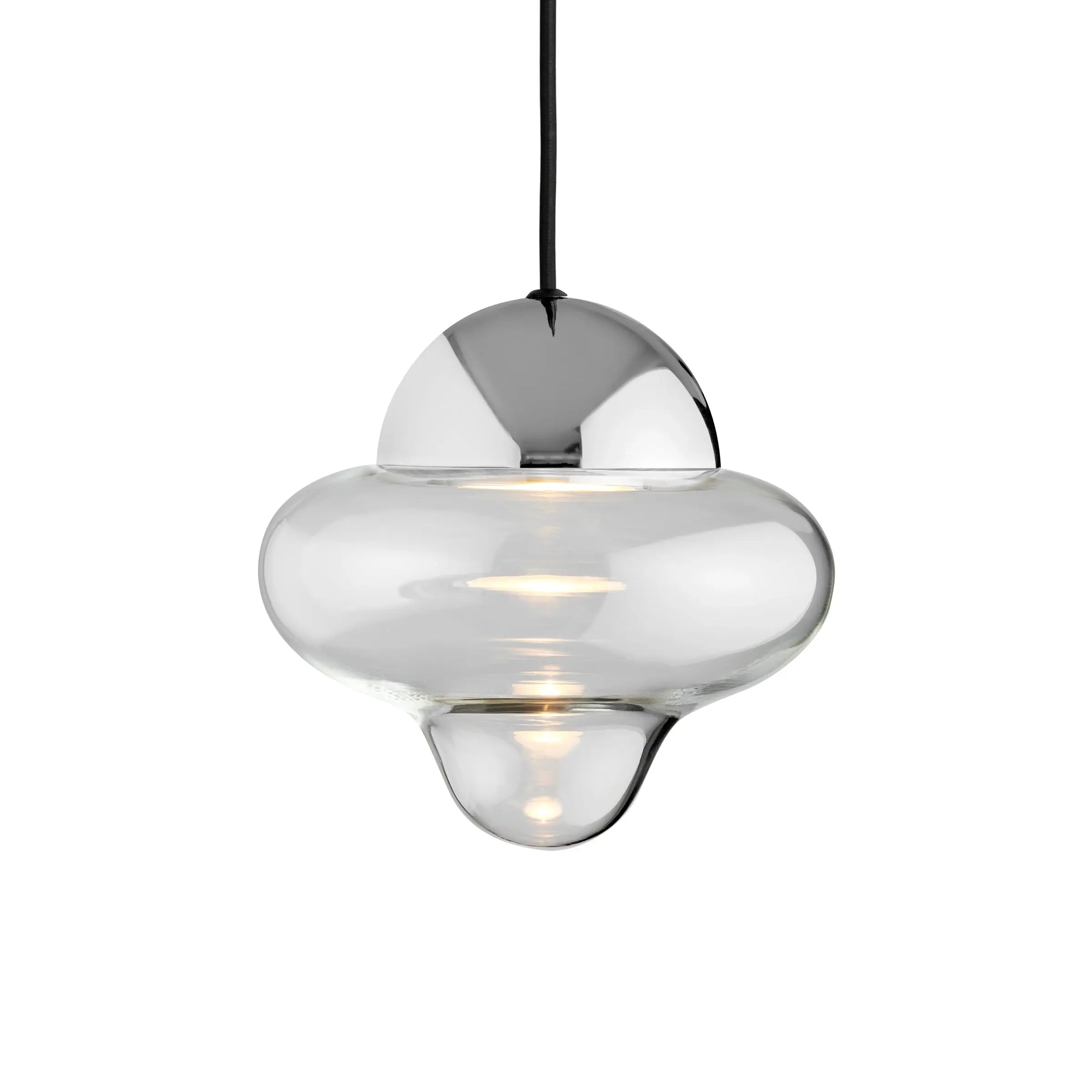 Lampa wisząca NUTTY szkło transparentne ze srebrnym wykończeniem