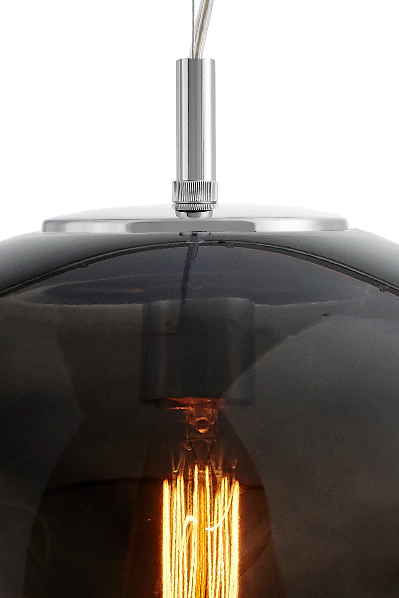 Lampa wisząca trzypunktowa AVIA 3 dymiony czarny ze srebrnym wykończeniem - Image 6