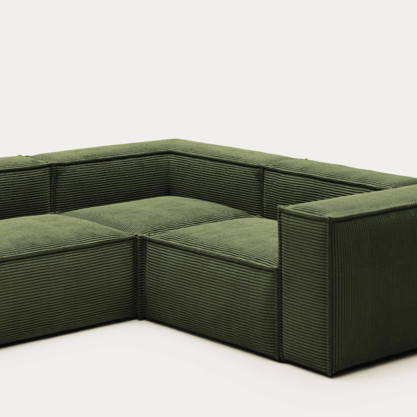 Narożnik modułowy 3-osobowy BLOK zielony sztruks - Image 3