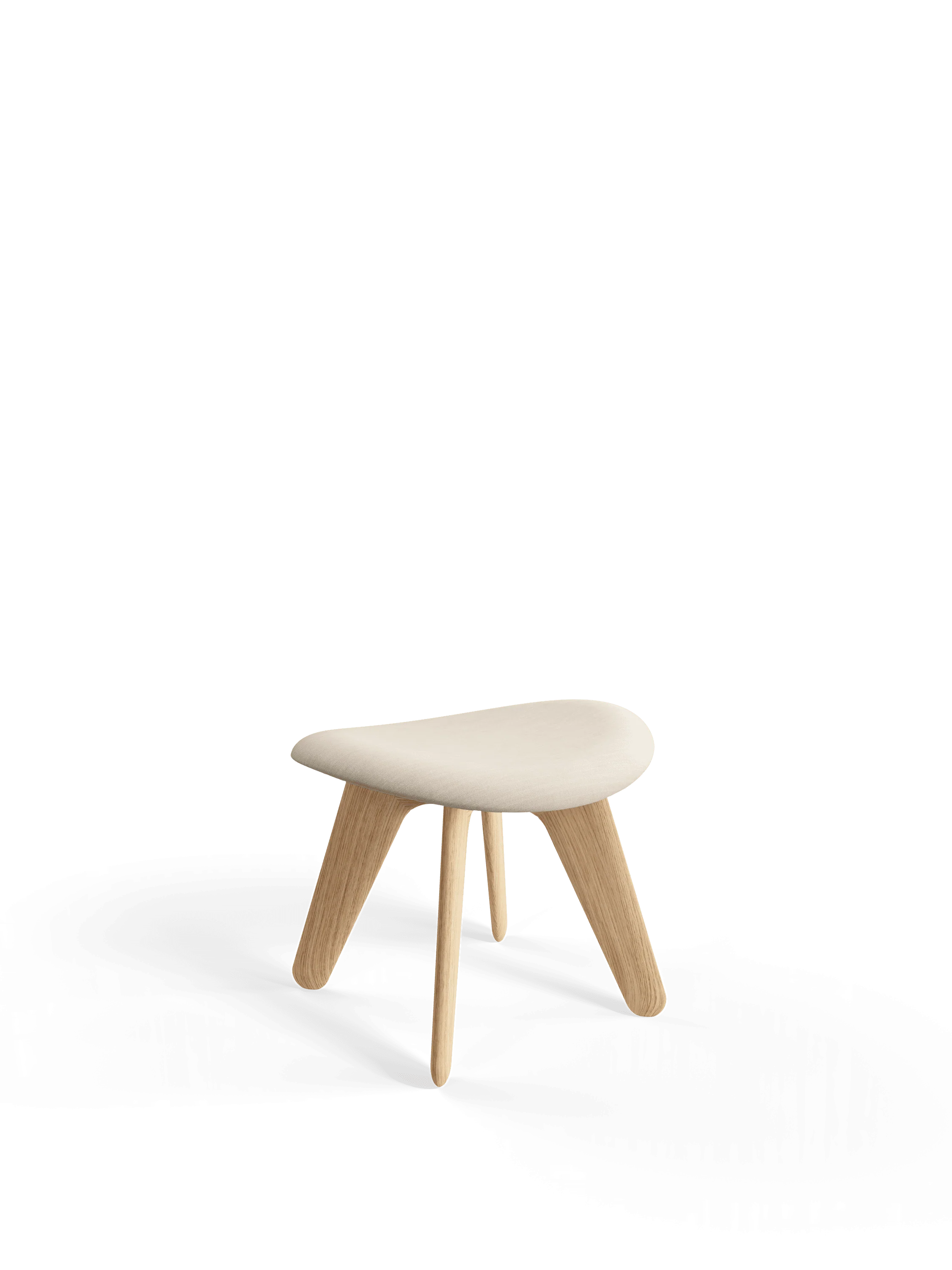 Podnóżek SLAB kremowy z dębową podstawą - Image 6