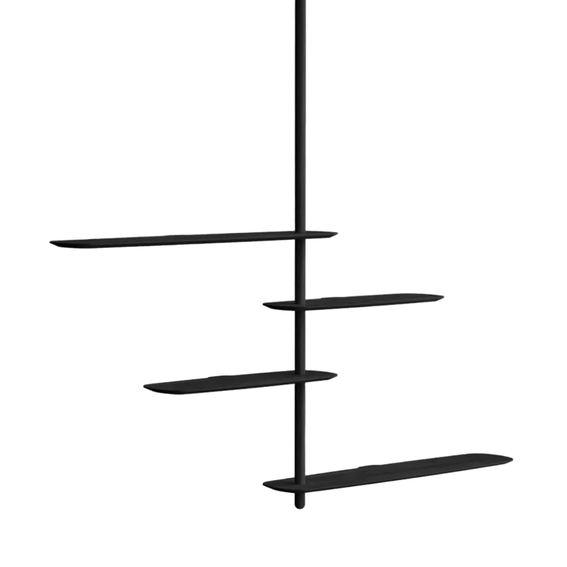 Regał wiszący UNICA - CONFIGURATION 07 czarny fornir jesionowy