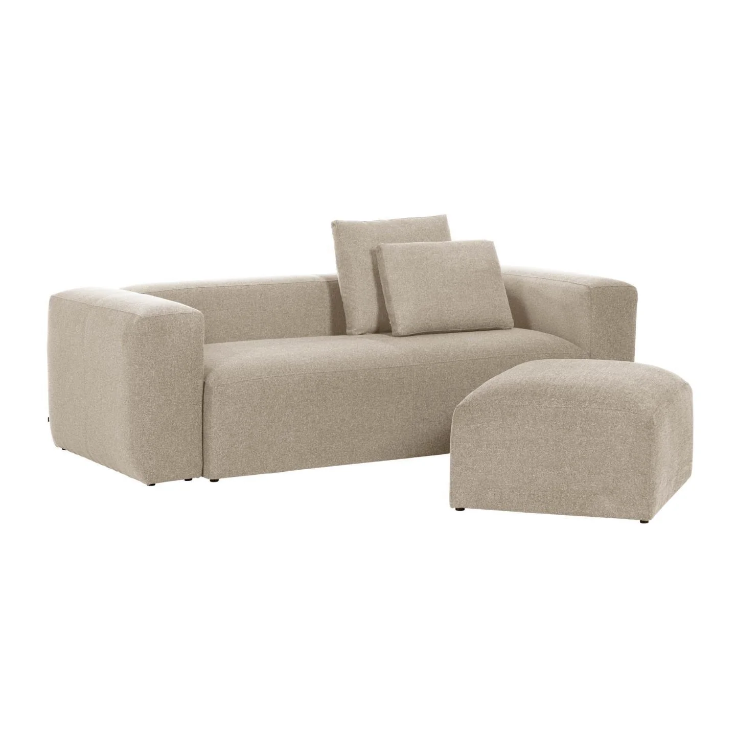 Sofa 2-osobowa BLOK beżowy szenil - Image 3