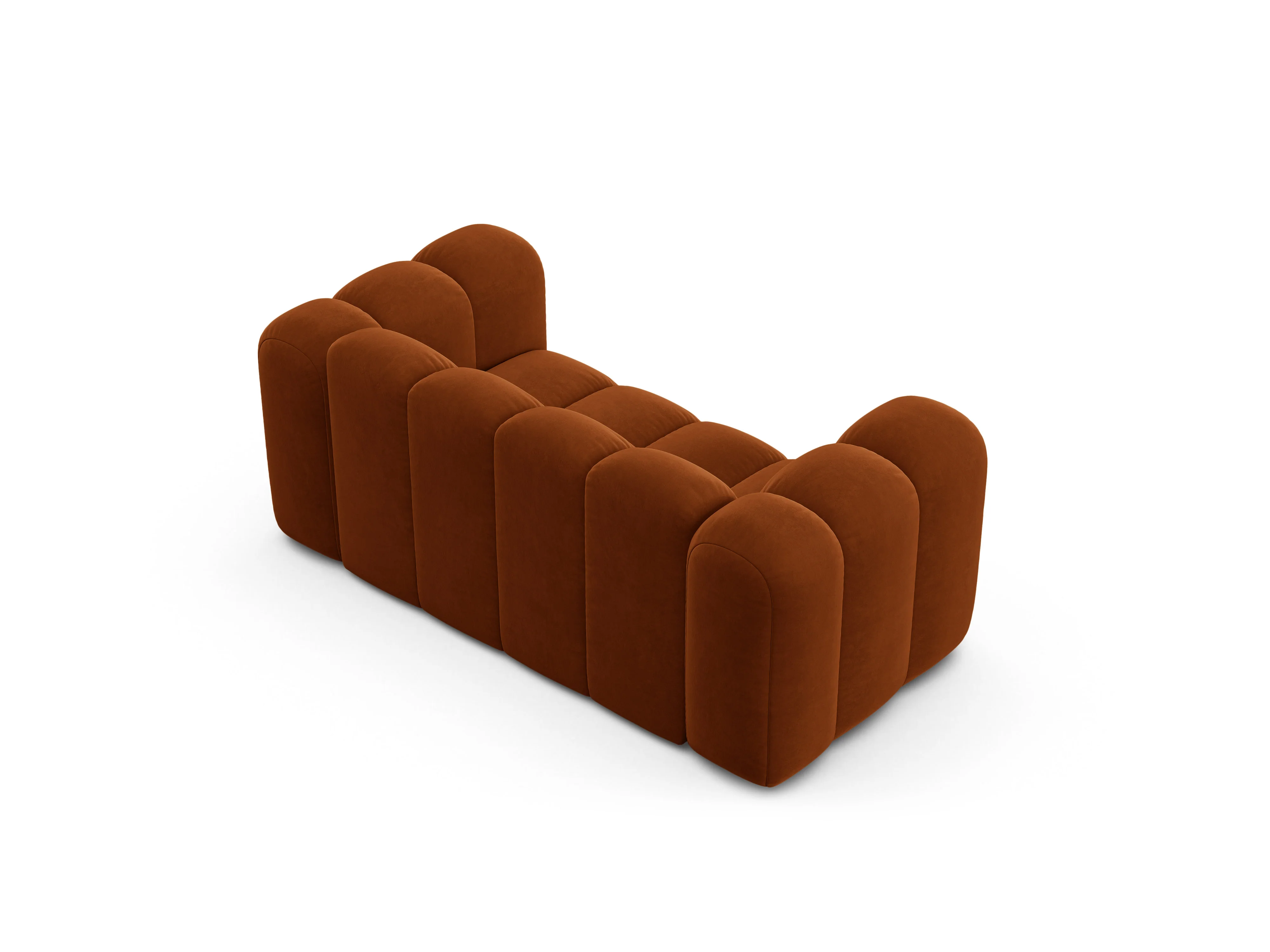 Sofa aksamitna 2-osobowa LUPINE ceglany - Image 4