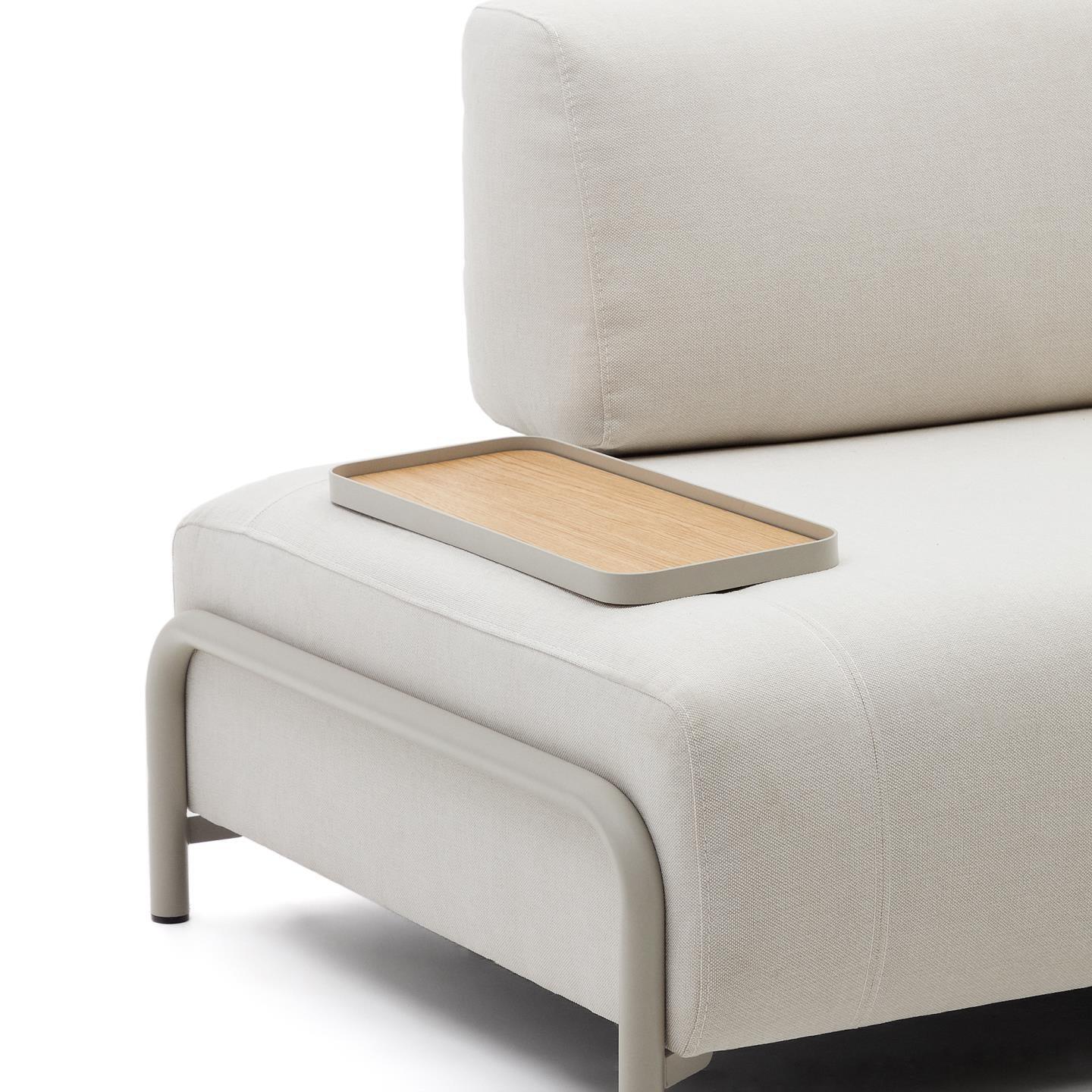 Sofa 3-osobowa modułowa z małą tacką COMPO jasnobeżowy szenil - Image 8