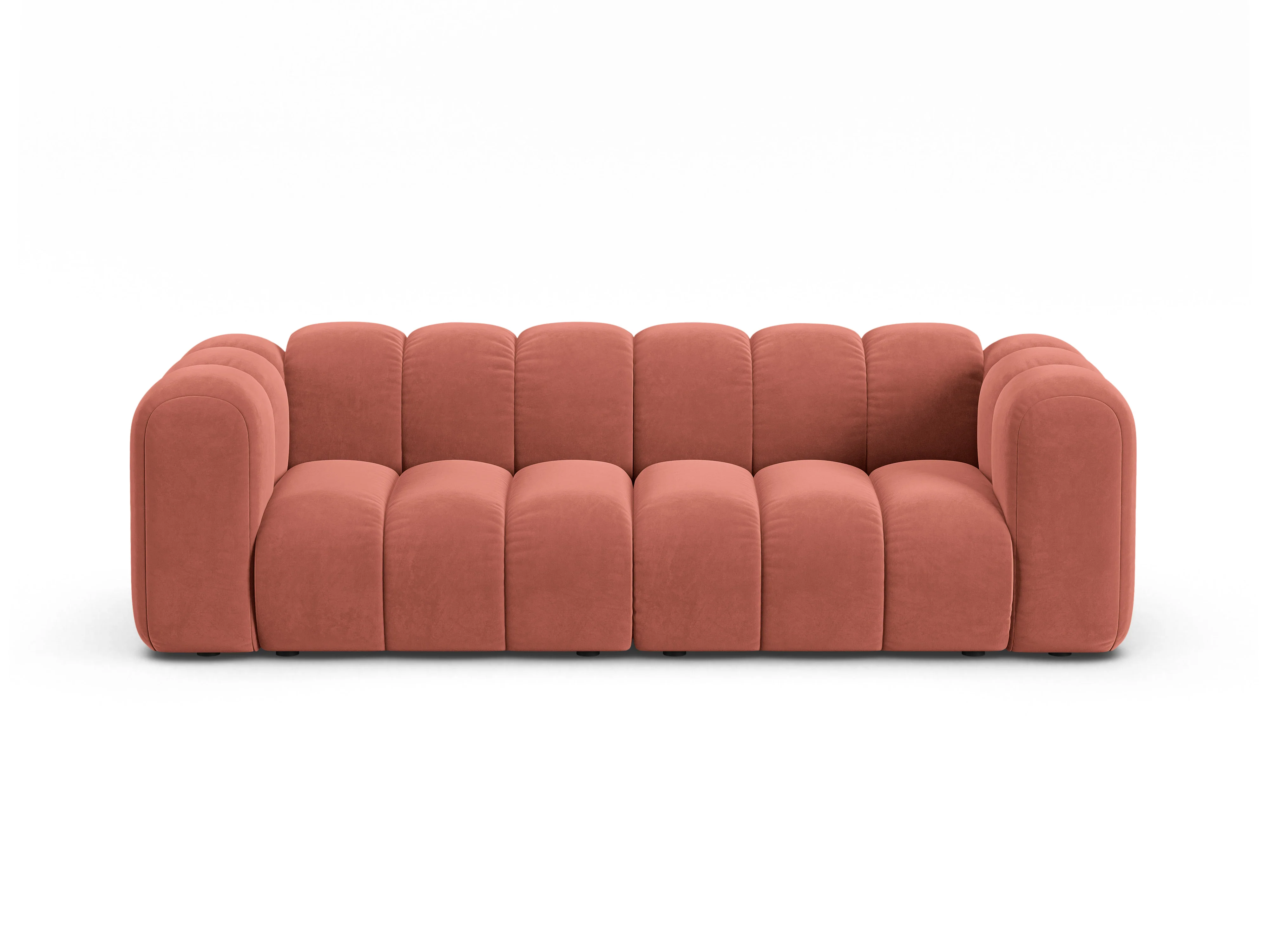 Sofa aksamitna 3-osobowa LUPINE koralowy - Image 3