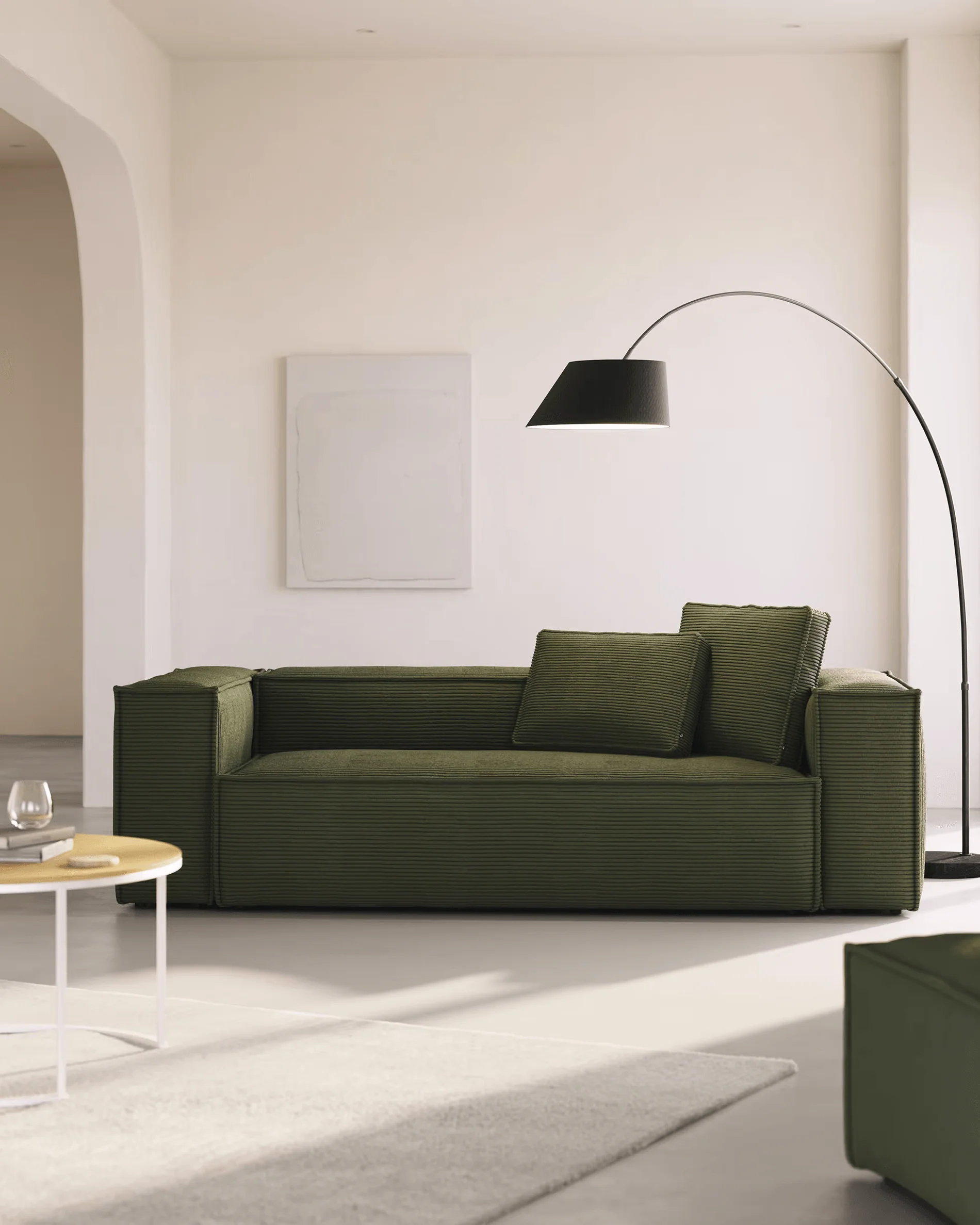 Sofa 3-osobowa BLOK zielony sztruks - Image 11