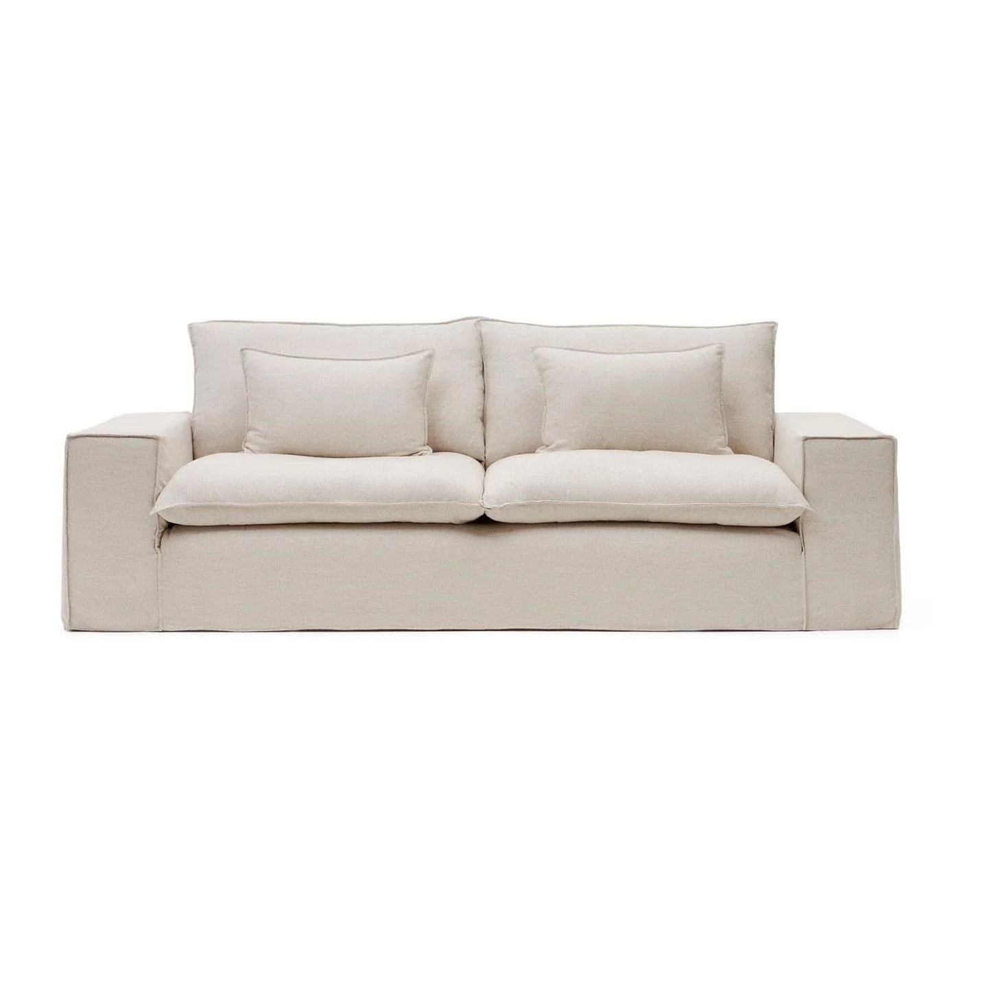 Sofa 3-osobowa ze zdejmowanym pokrowcem ANARELA beżowy - Image 3