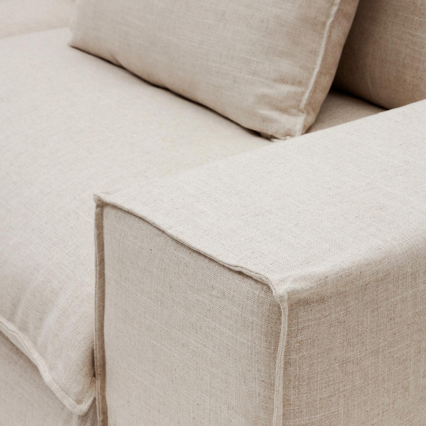 Sofa 3-osobowa ze zdejmowanym pokrowcem ANARELA beżowy - Image 4