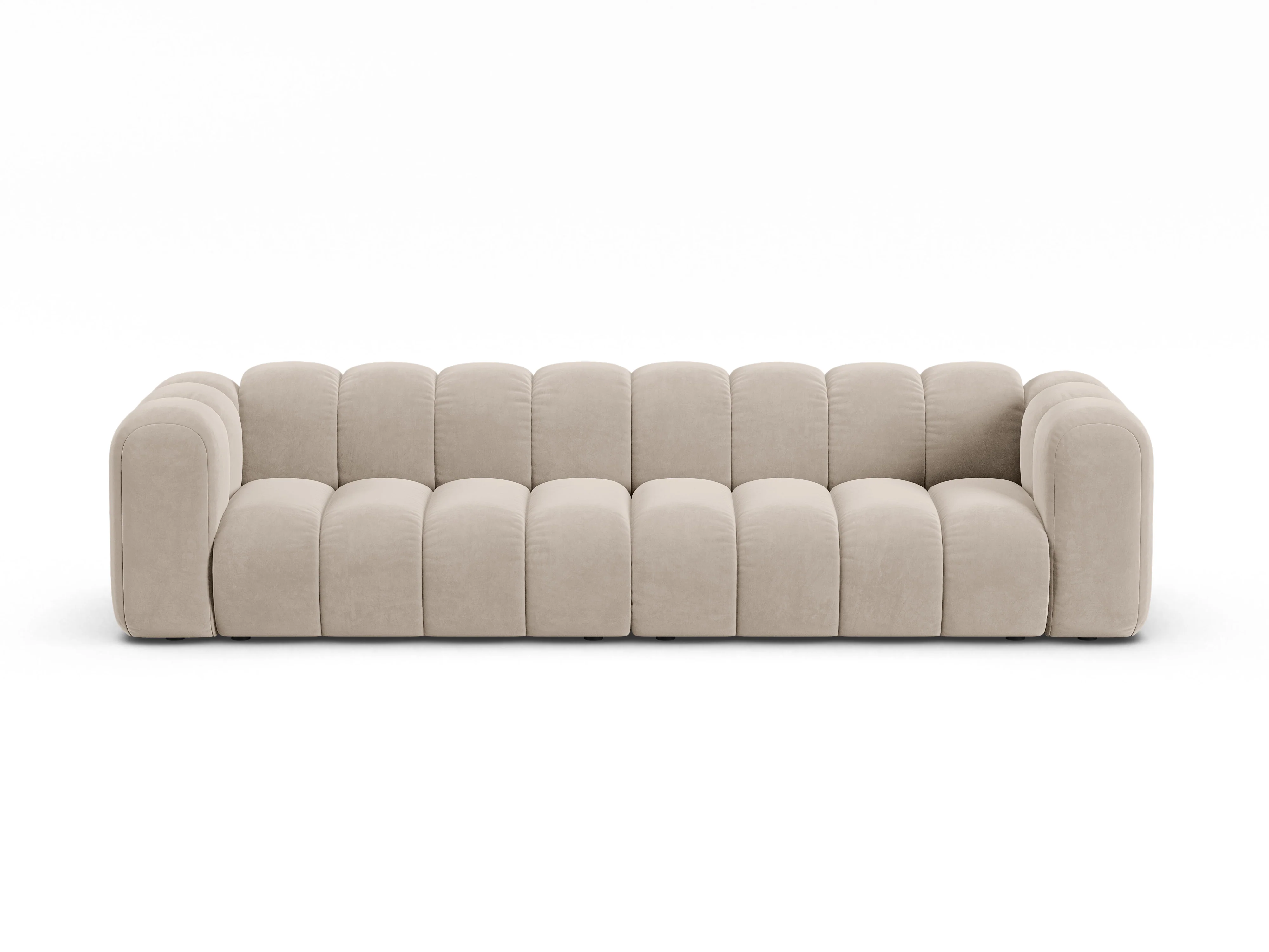Sofa aksamitna 4-osobowa LUPINE beżowy - Image 3