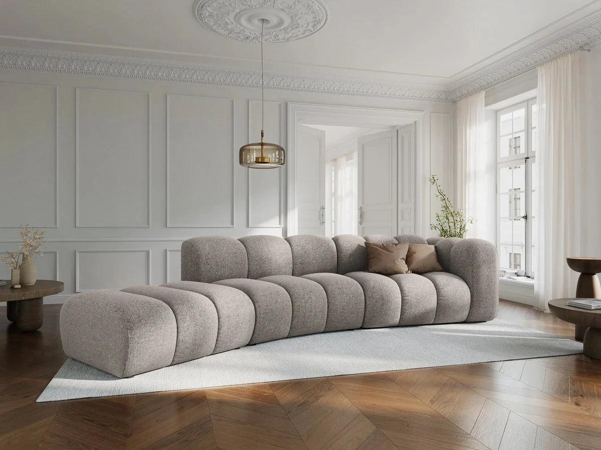 Sofa aksamitna 5-osobowa lewostronna LUPINE granatowy - Image 2