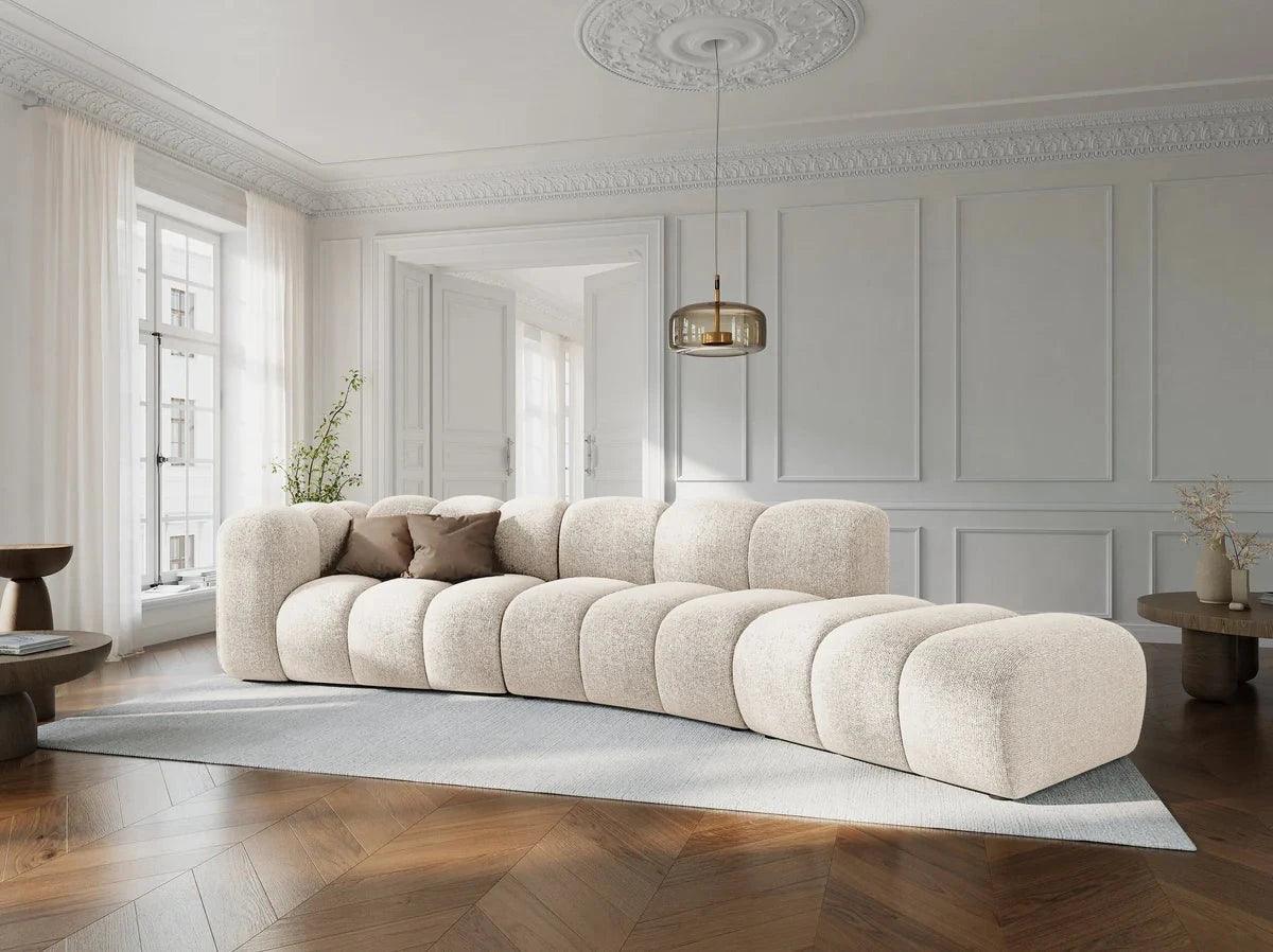 Sofa aksamitna 5-osobowa prawostronna LUPINE koralowy - Image 2