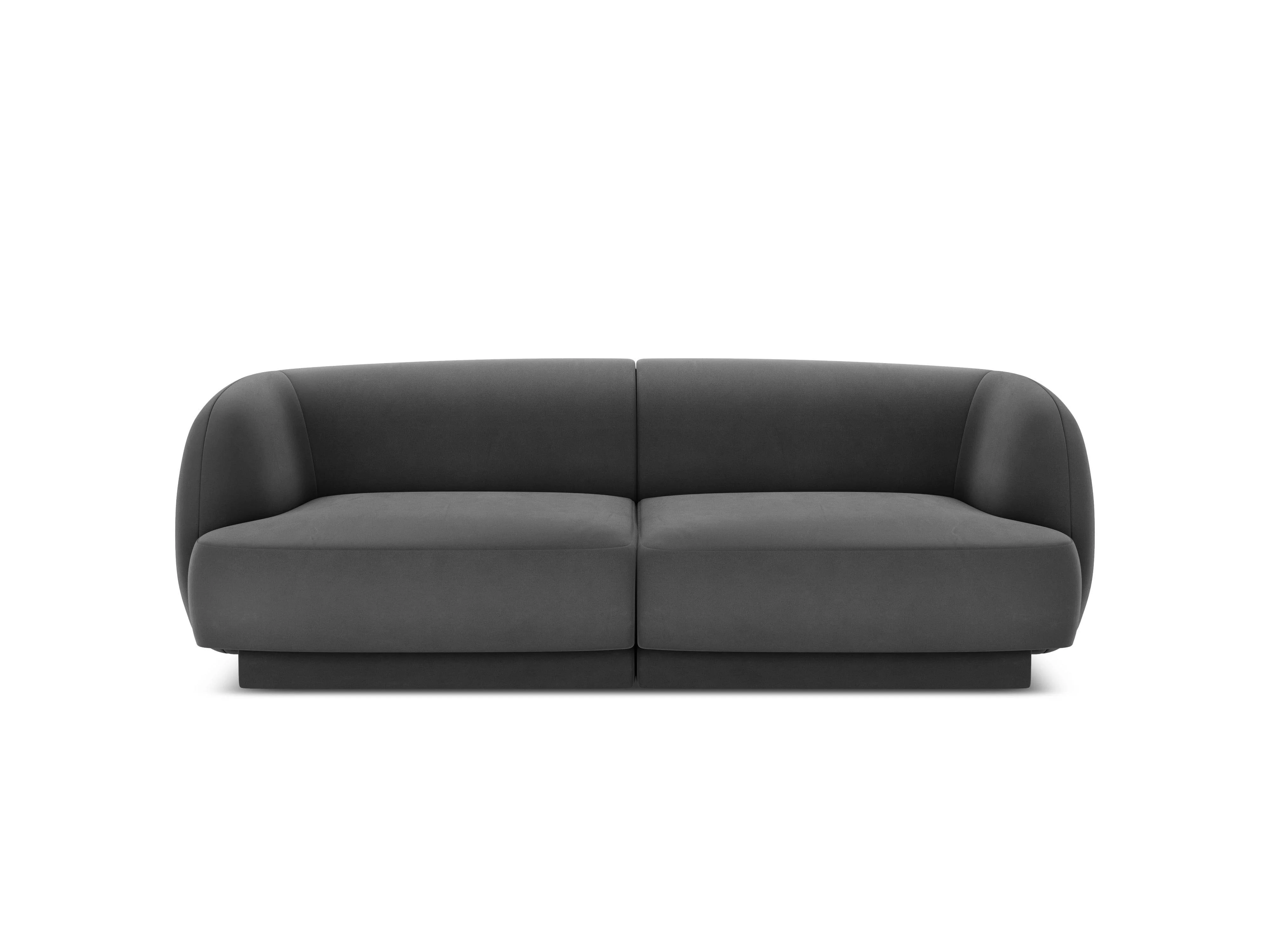 Sofa aksamitna 2-osobowa MILEY ciemnoszary - Image 3