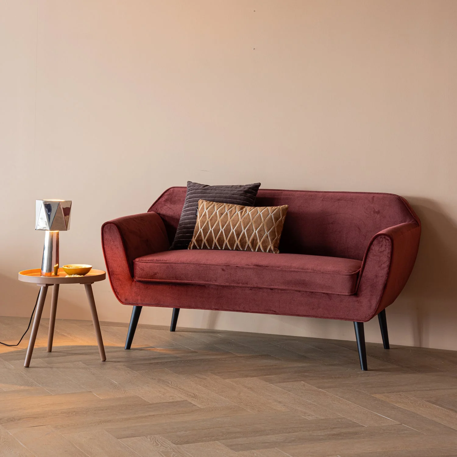 Sofa aksamitna 2-osobowa ROCCO burgundowy - Image 2
