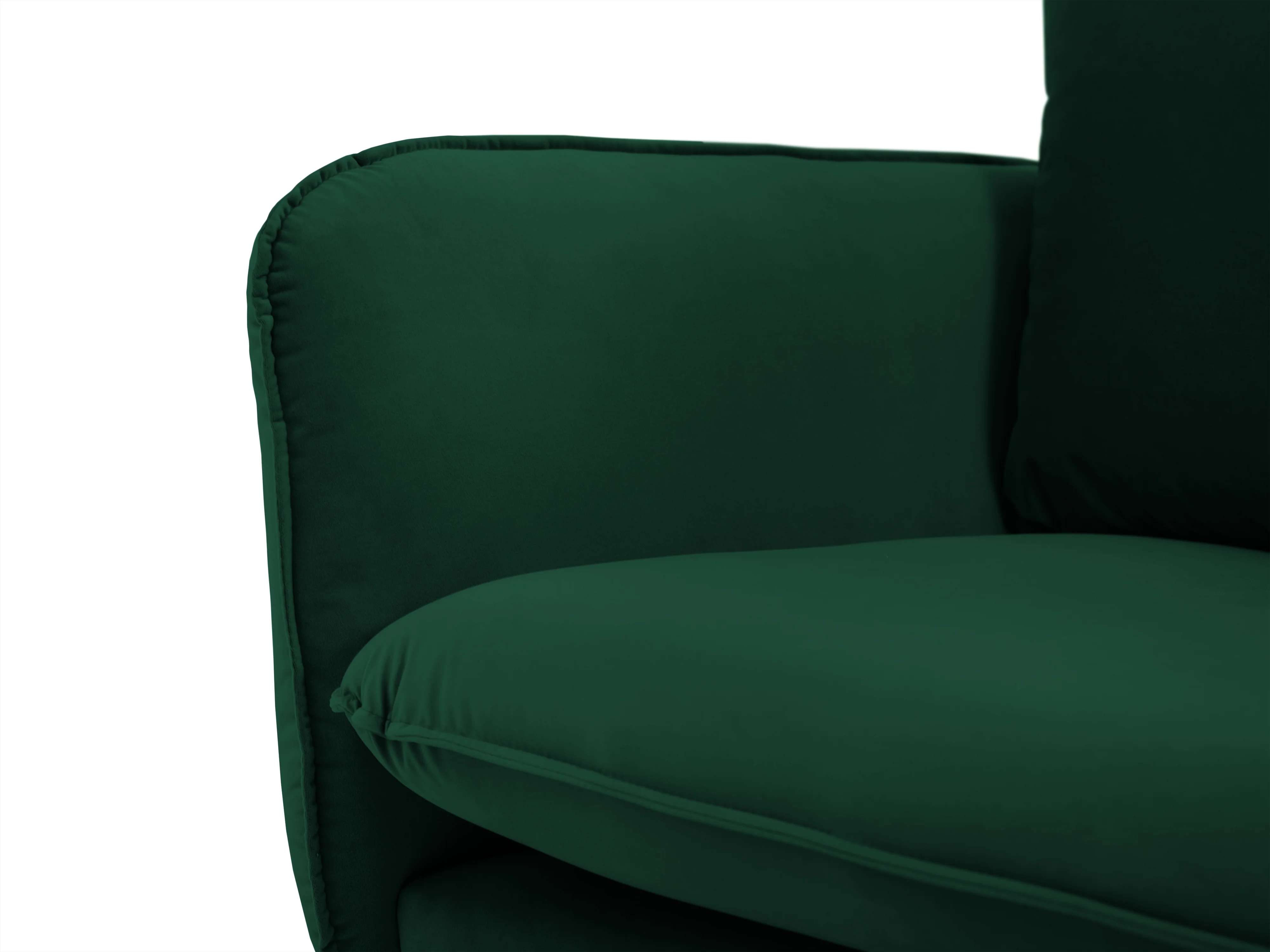 Sofa aksamitna 2-osobowa VIENNA butelkowa zieleń z czarną podstawą - Image 5