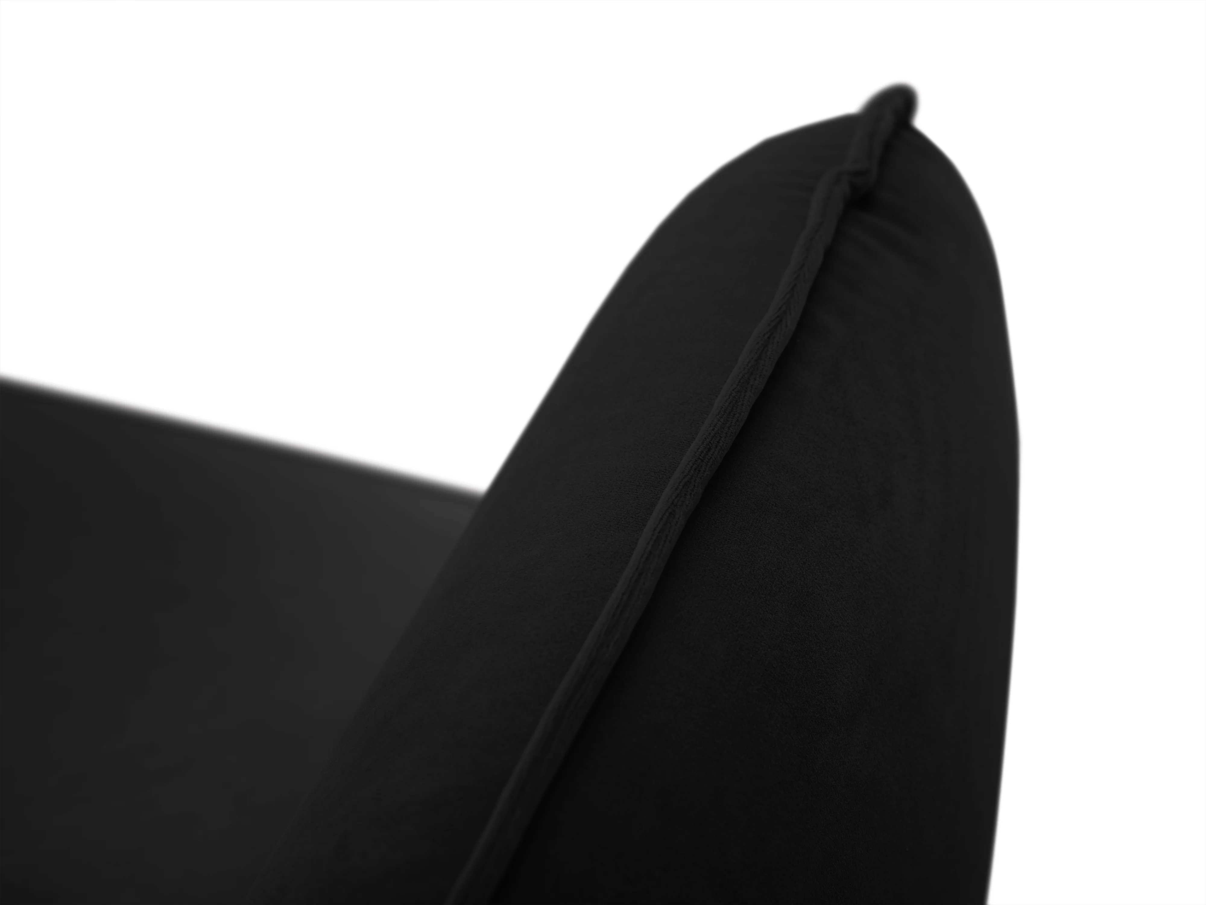 Sofa aksamitna 2-osobowa VIENNA czarny ze złotą podstawą - Image 4